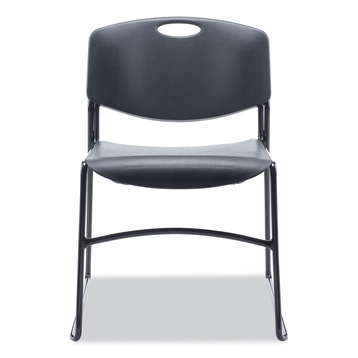 Alera® Alera Resin Stacking Chair, Supports Up to 275 lb, 18.50" Seat Height, Black Seat, Black Back, Black Base, 4/Carton