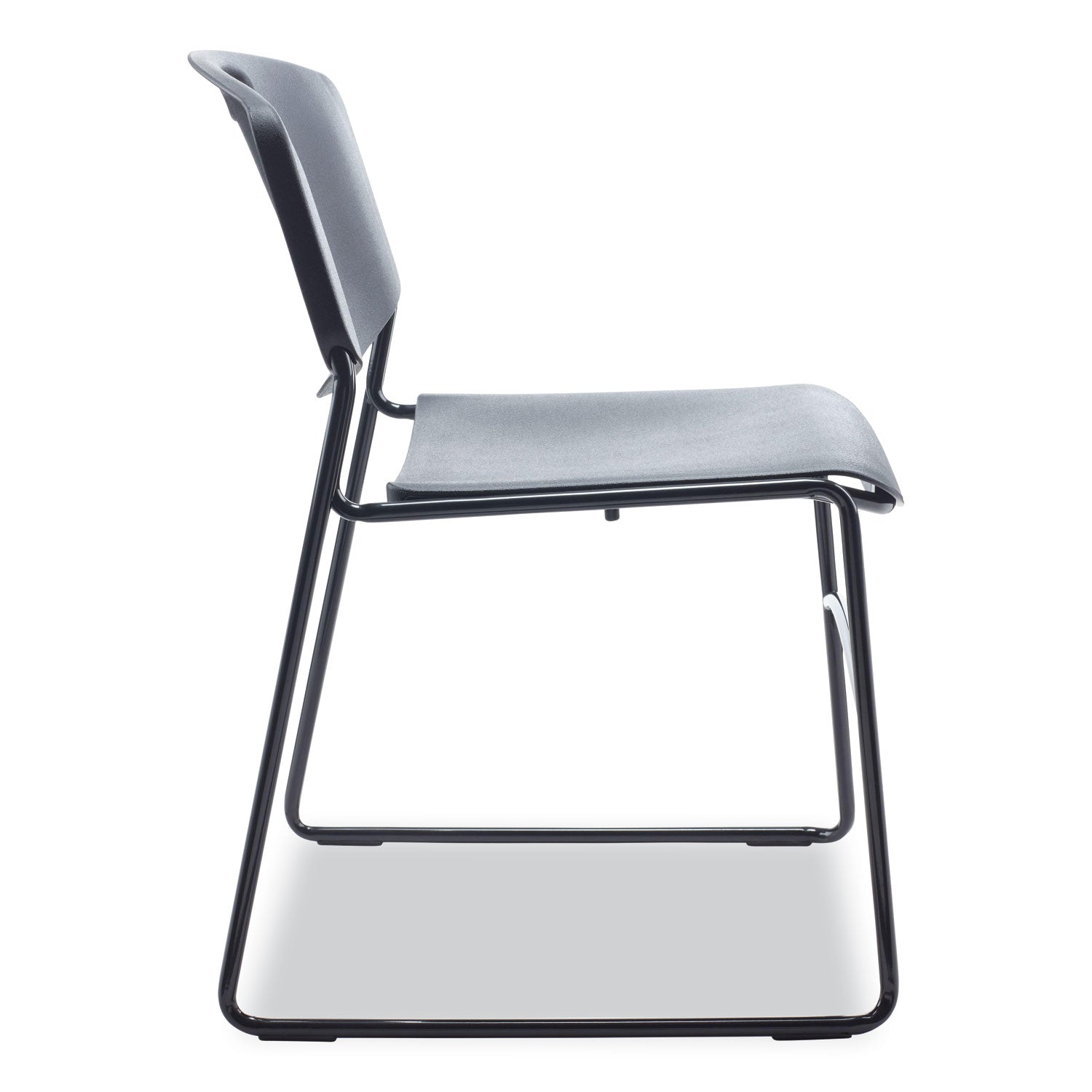 Alera® Alera Resin Stacking Chair, Supports Up to 275 lb, 18.50" Seat Height, Black Seat, Black Back, Black Base, 4/Carton