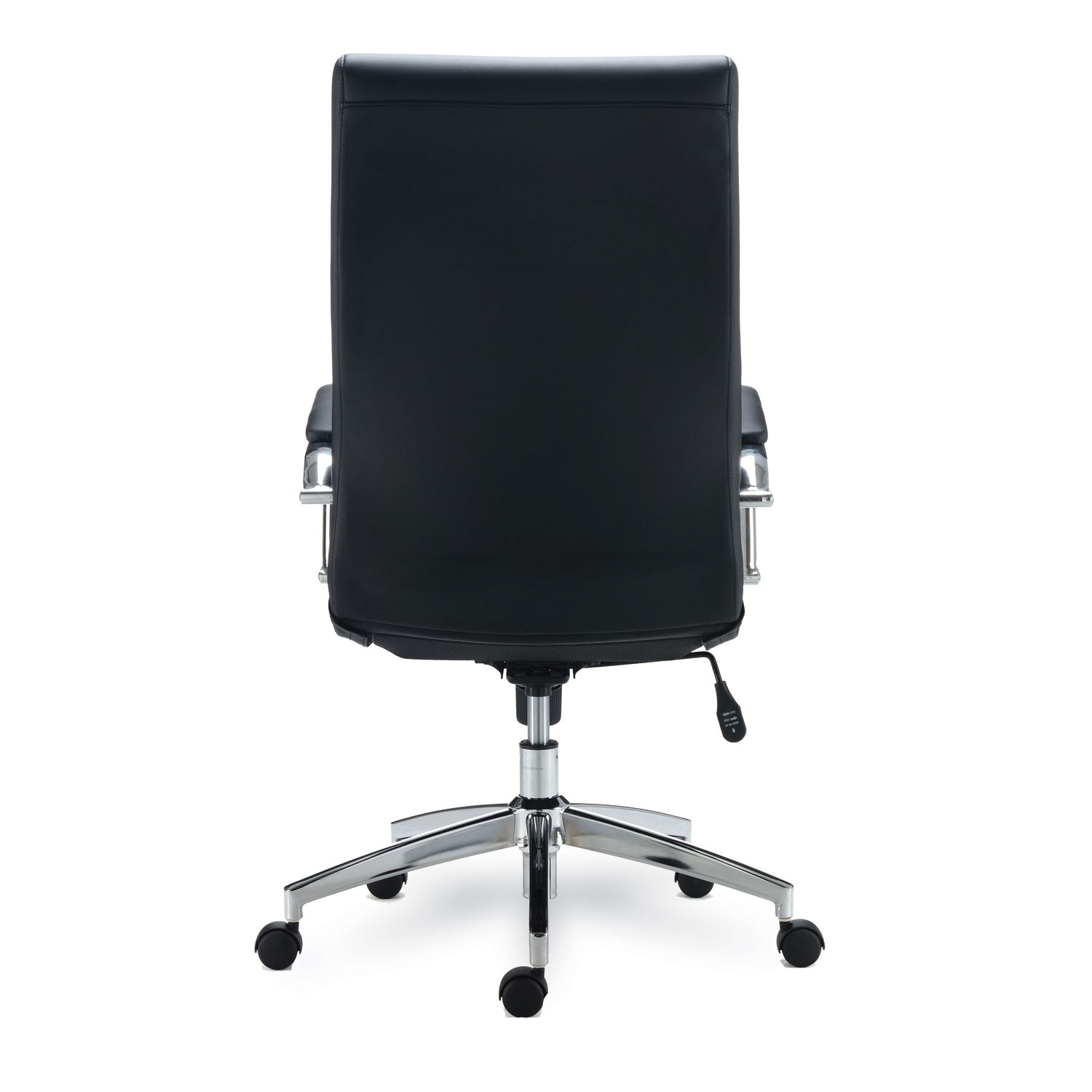 Alera® Alera Eddleston Leather Manager Chair, Supports Up to 275 lb, Black Seat/Back, Chrome Base