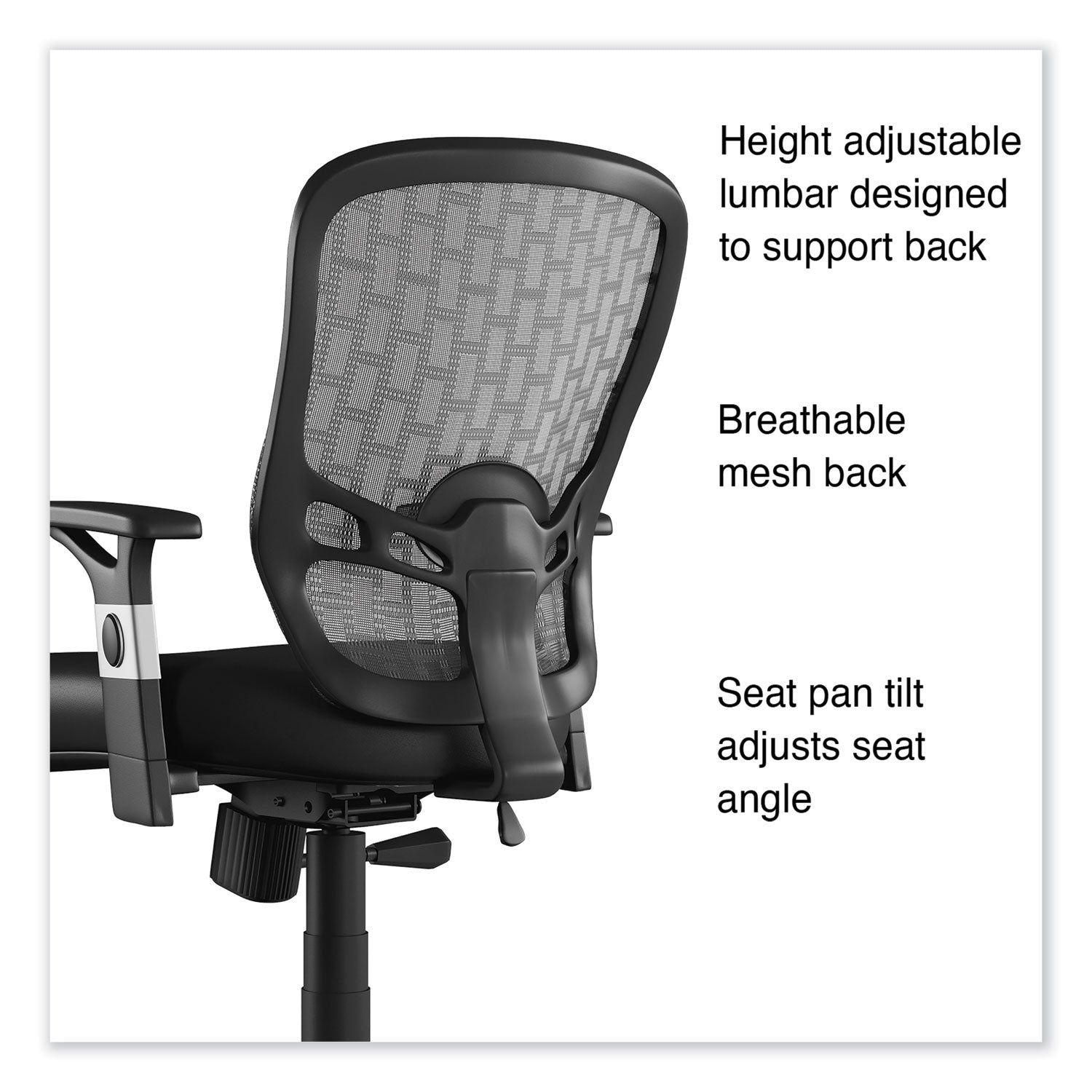 Alera® Alera Linhope Chair, Supports Up to 275 lb, Black Seat/Back, Black Base