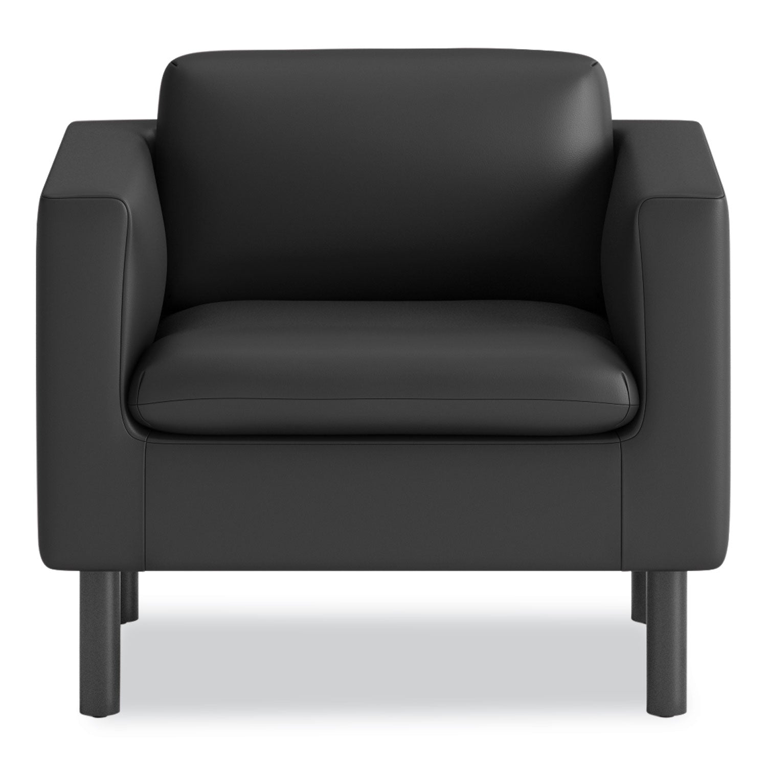 HON® Parkwyn Series Club Chair, 33" x 26.75" x 29", Black Seat, Black Back, Black Base