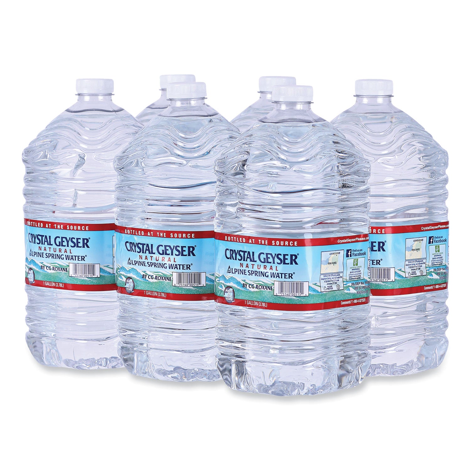 Crystal Geyser® Alpine Spring Water, 1 Gal Bottle, 6/Carton