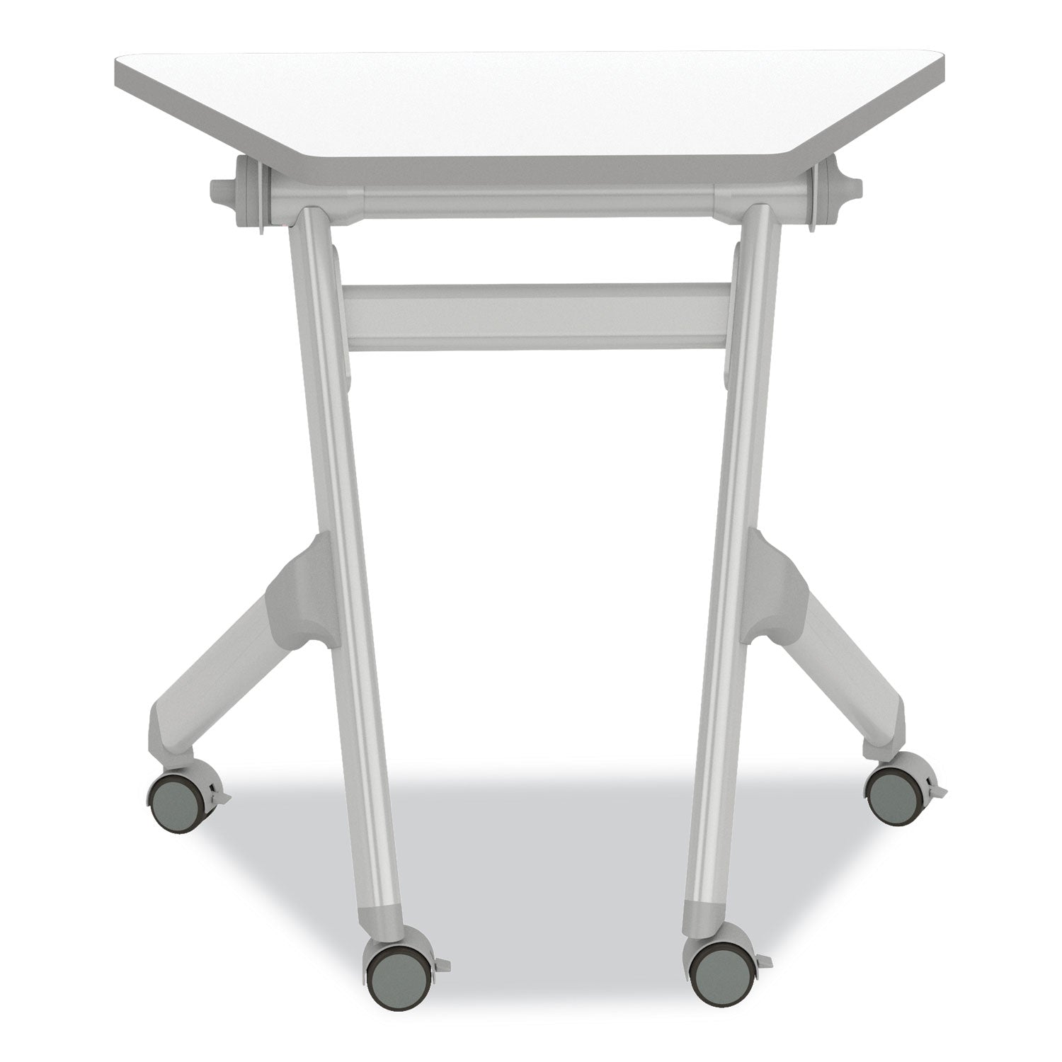 Safco® Learn Nesting Trapezoid Desk, 32.83" x 22.25" to 29.5", White/Silver