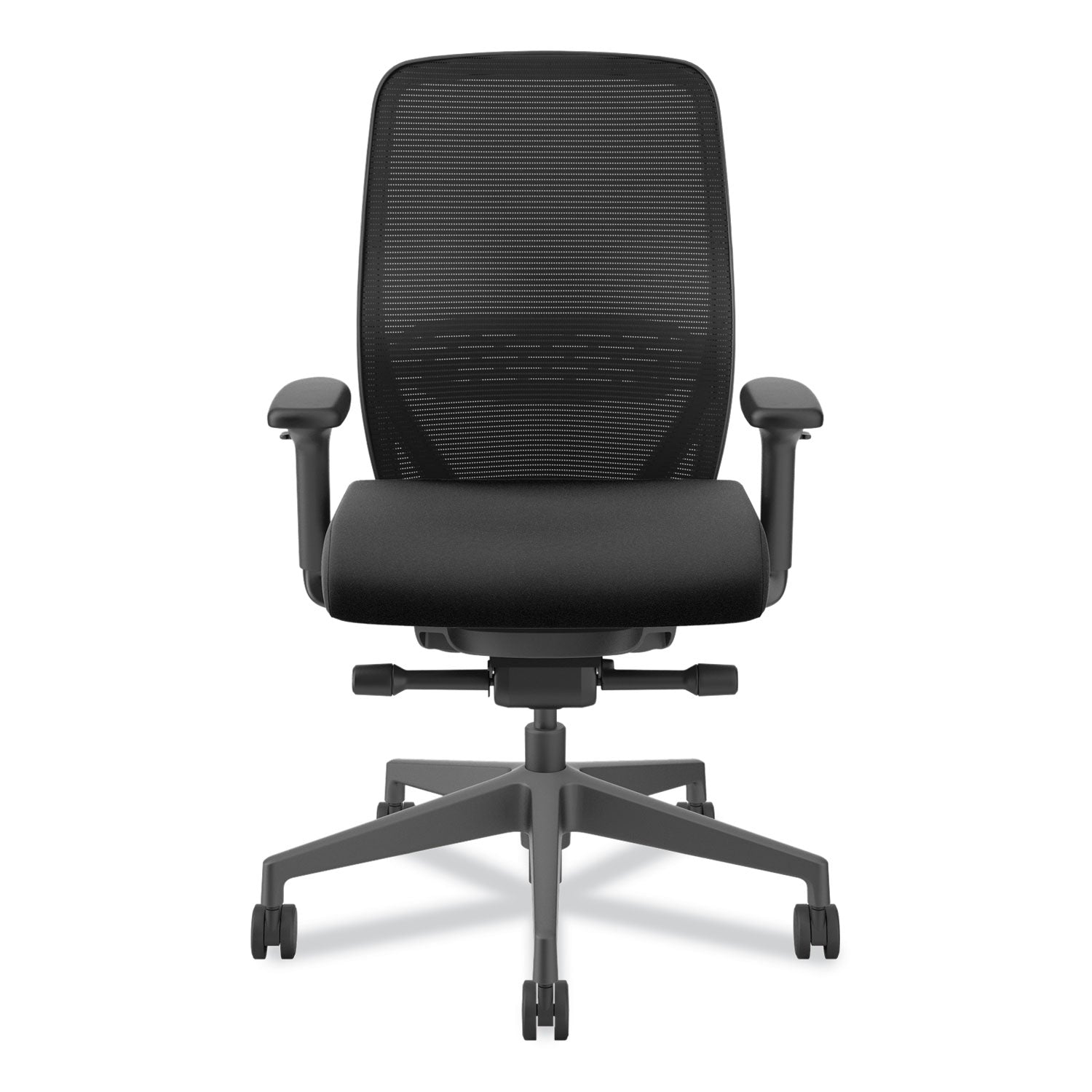 HON® Nucleus Series Recharge Task Chair, Supports Up to 300 lb, 16.63 to 21.13 Seat Height, Black Seat/Back, Black Base