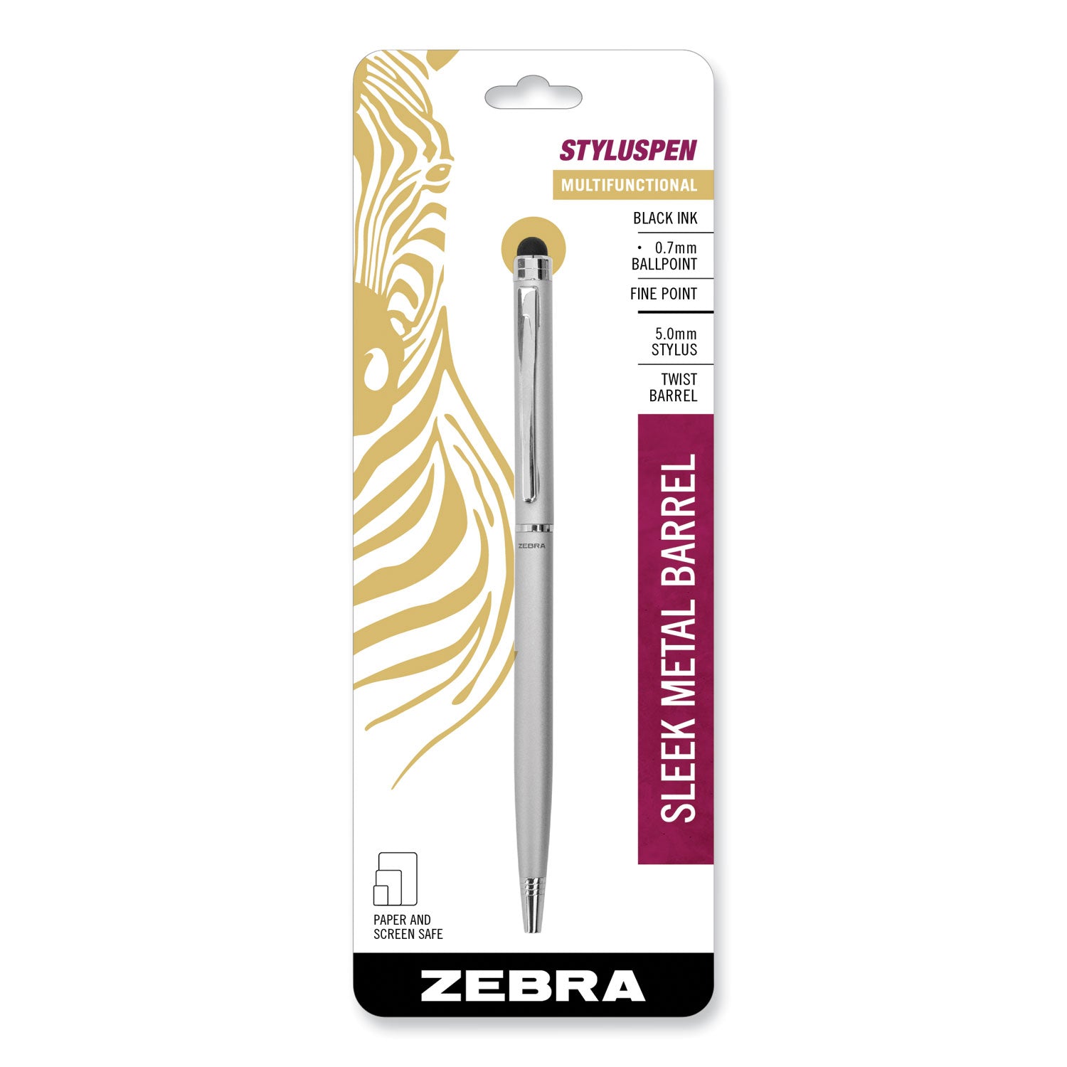 StylusPen Twist Ballpoint Pen/Stylus, Silver