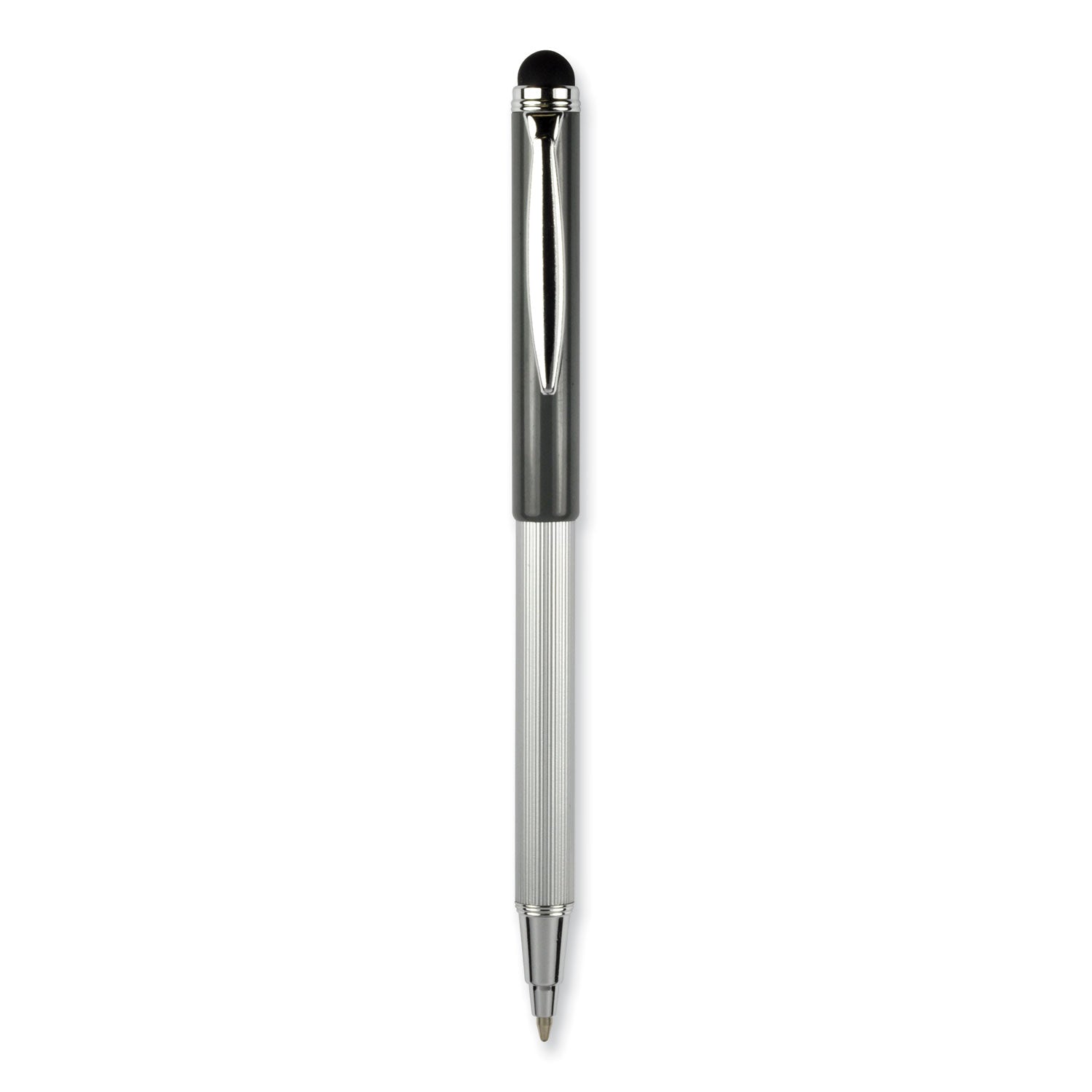 Zebra® StylusPen Telescopic Ballpoint Pen/Stylus, Retractable, Medium 1 mm, Black Ink, Blue/Gray Barrel, 2/Pack