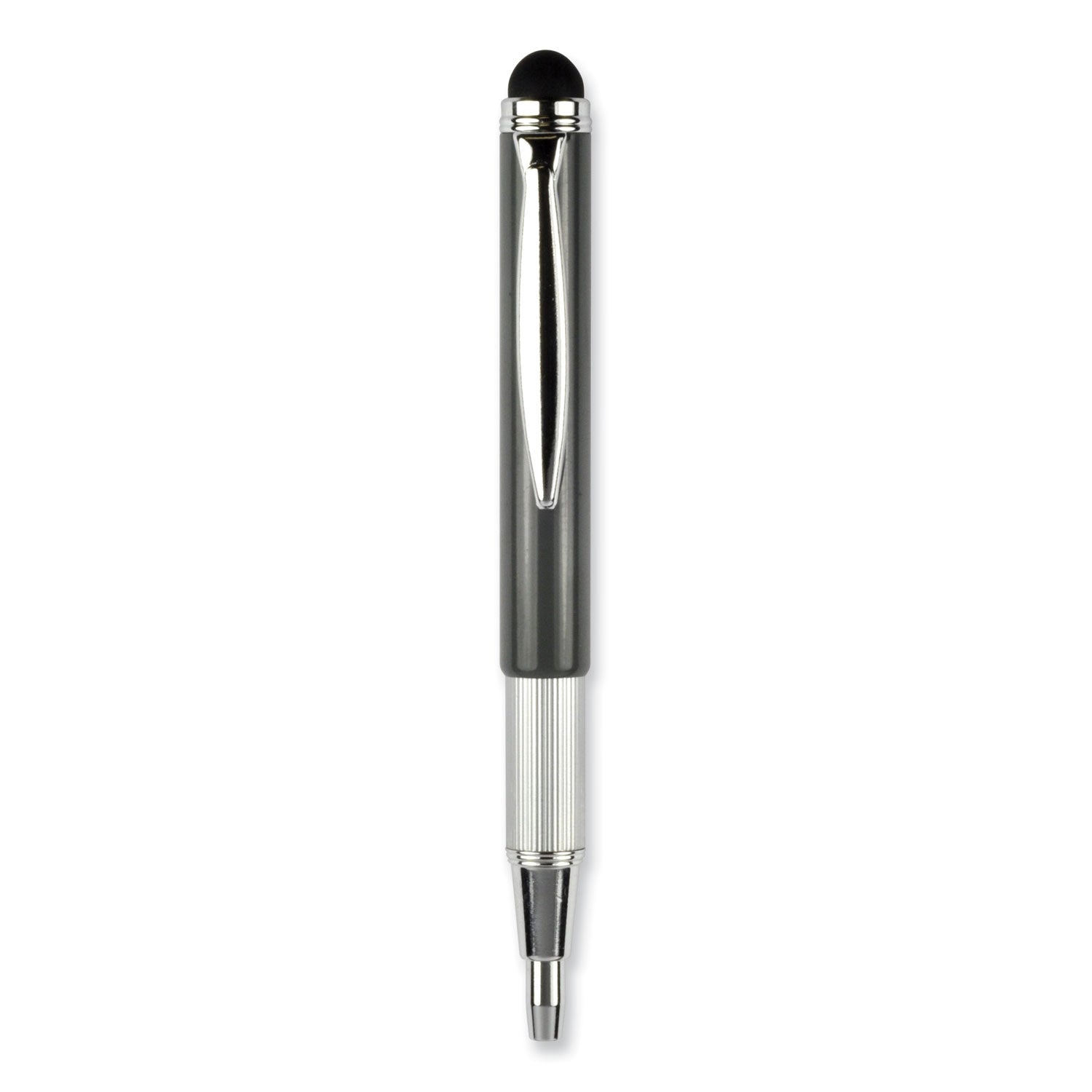 Zebra® StylusPen Telescopic Ballpoint Pen/Stylus, Retractable, Medium 1 mm, Black Ink, Blue/Gray Barrel, 2/Pack