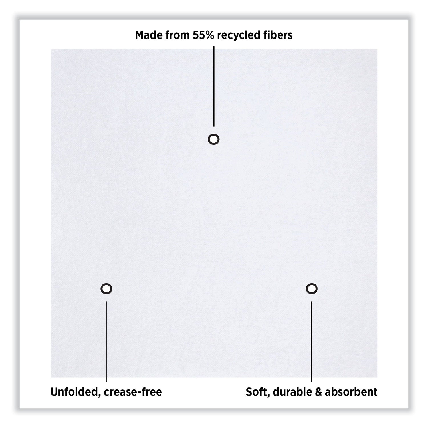 Hoffmaster® Linen-Like Natural Flat Pack Napkin, Ultraply, 16" x 16", White, 1,200/Carton