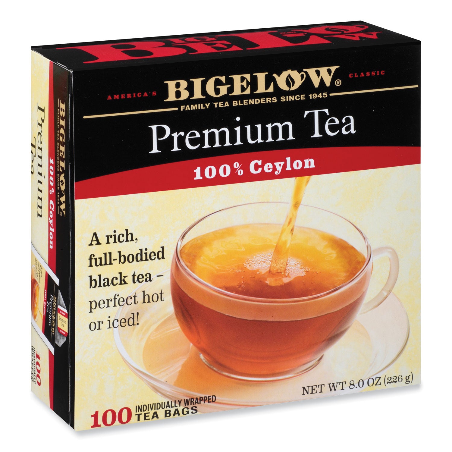 Single Flavor Tea, Premium Ceylon, 100 Bags/Box