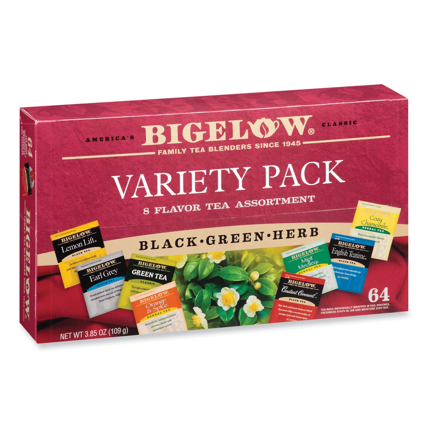 Variety Pack Assorted Tea Bags, Individually Wrapped, 64 Tea Bags/Box Bigelow® Flipcost