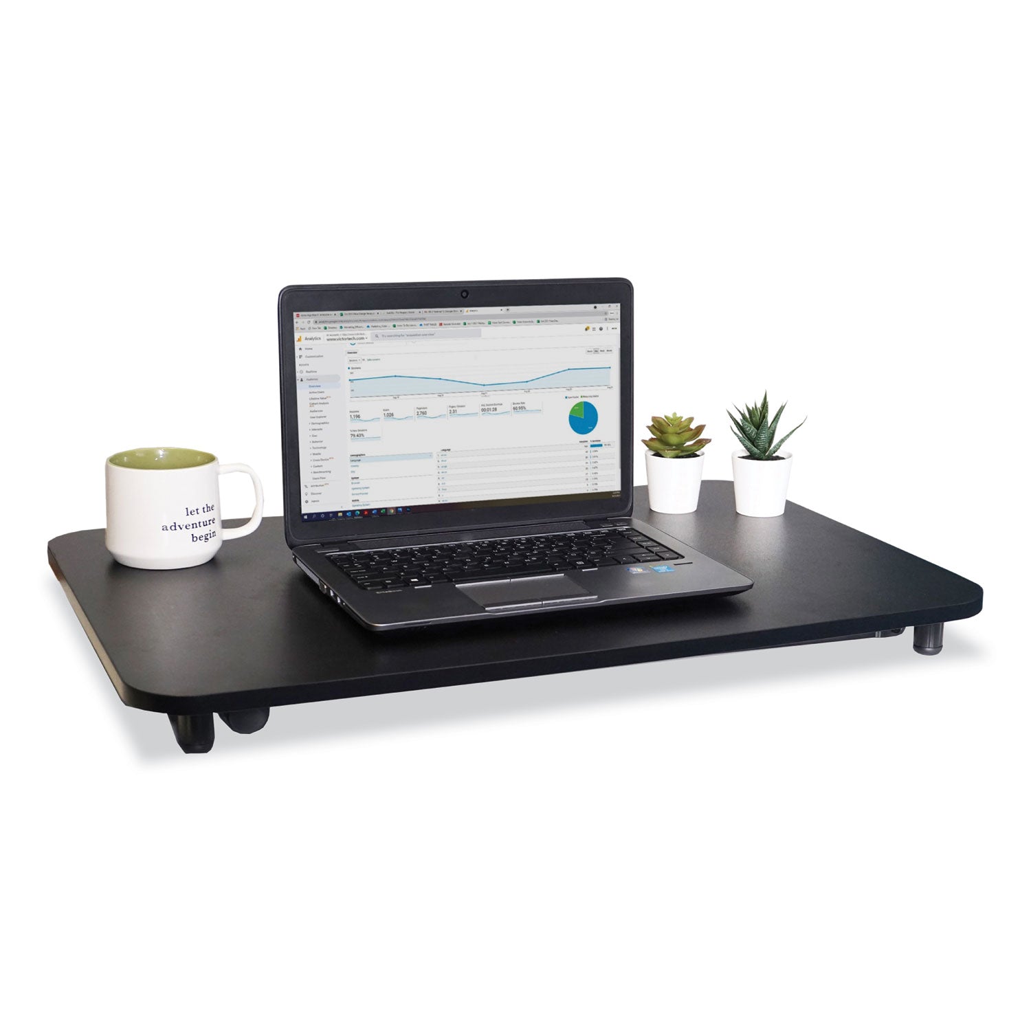 Victor® Height Adjustable Laptop Standing Desk, 28.8 x 18.5 x 2.6 to 16, Black