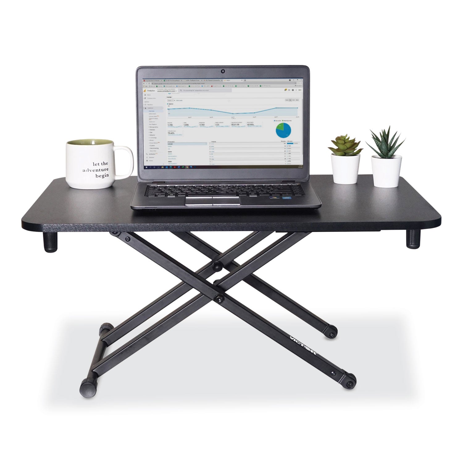 Victor® Height Adjustable Laptop Standing Desk, 28.8 x 18.5 x 2.6 to 16, Black