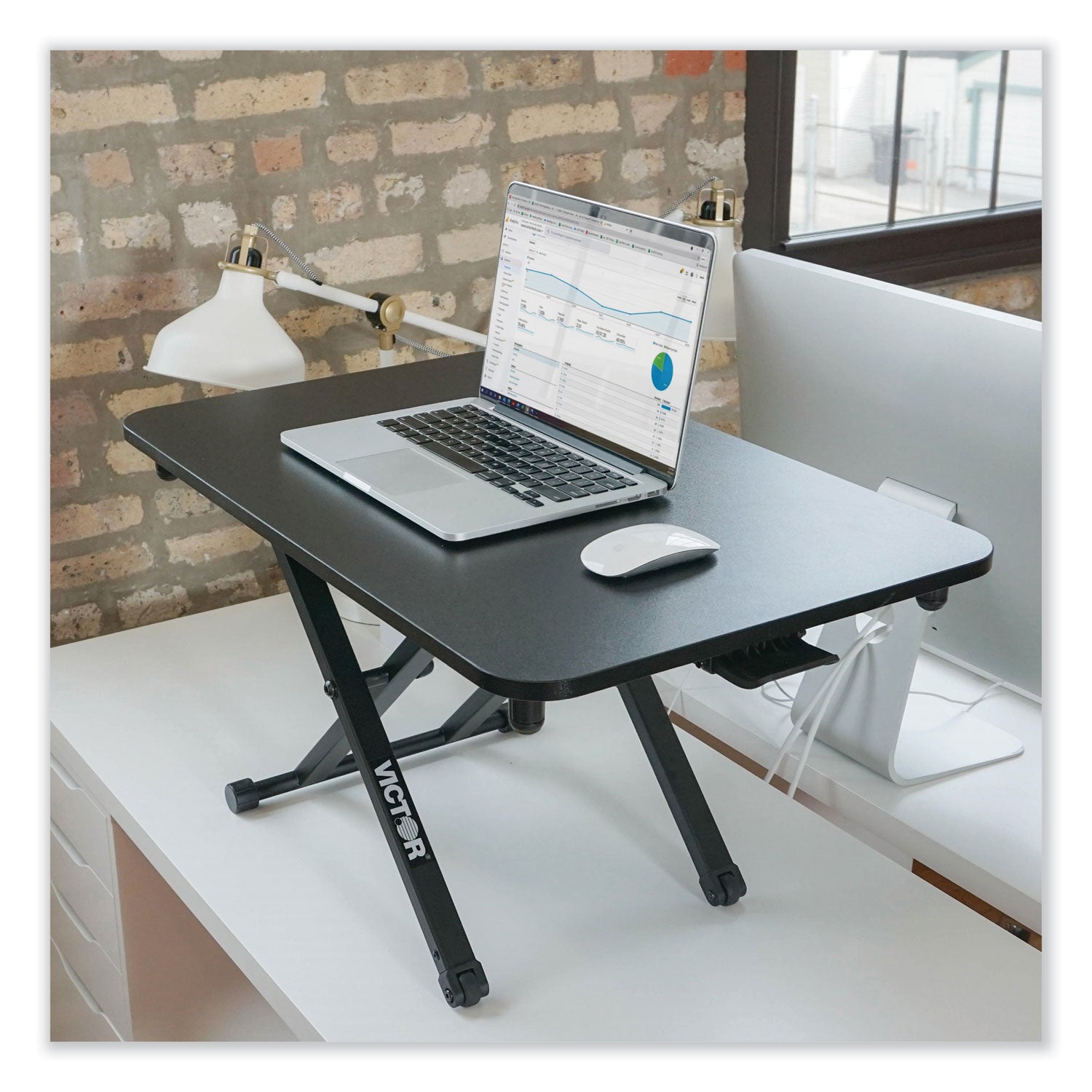 Victor® Height Adjustable Laptop Standing Desk, 28.8 x 18.5 x 2.6 to 16, Black