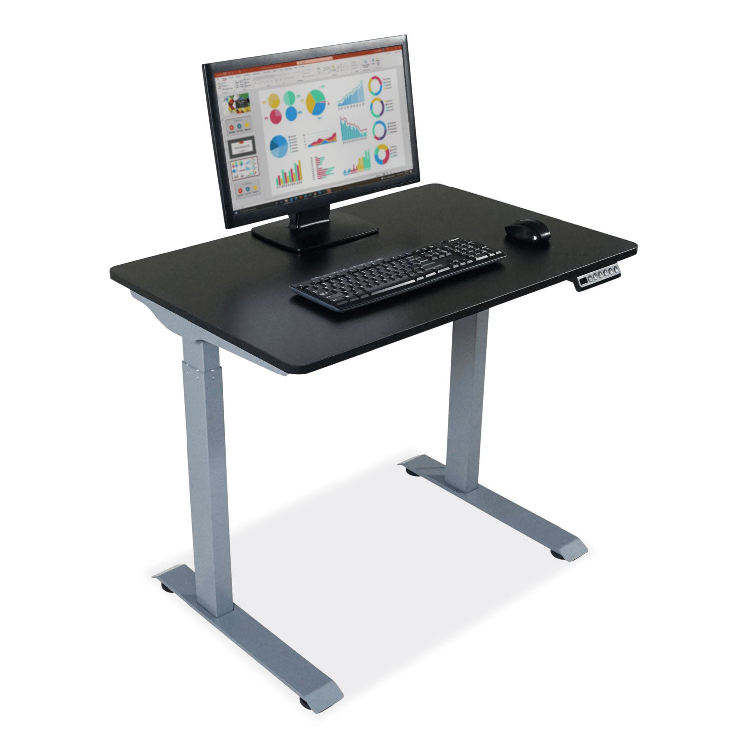 Victor® Electric Height Adjustable Standing Desk, 36 x 23.6 x 28.7 to 48.4, Black