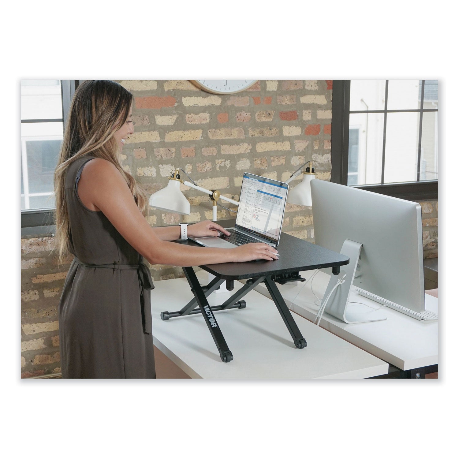 Victor® Height Adjustable Laptop Standing Desk, 28.8 x 18.5 x 2.6 to 16, Black