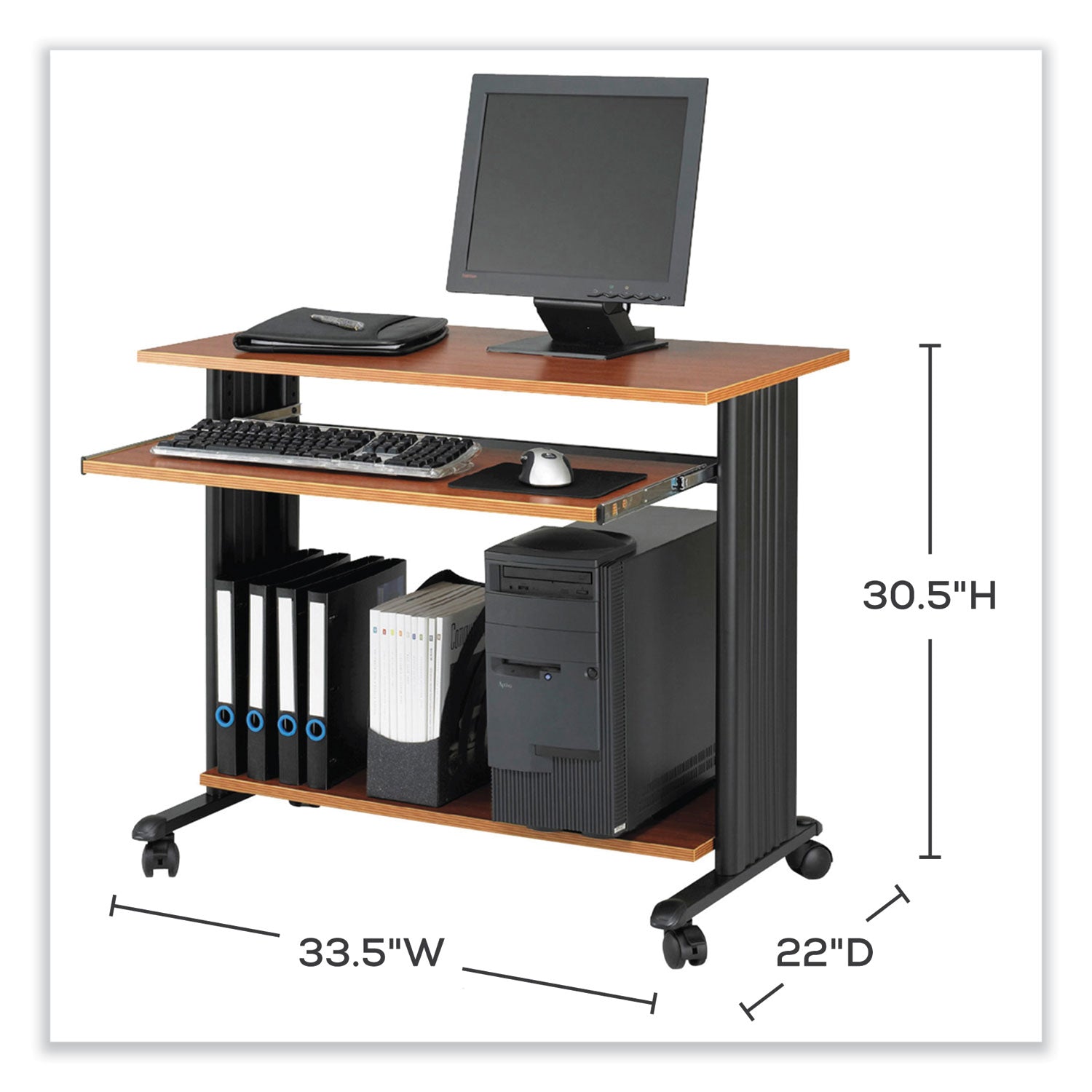 Safco® Muv Standing Desk, 35.5" x 22" x 30.5", Cherry