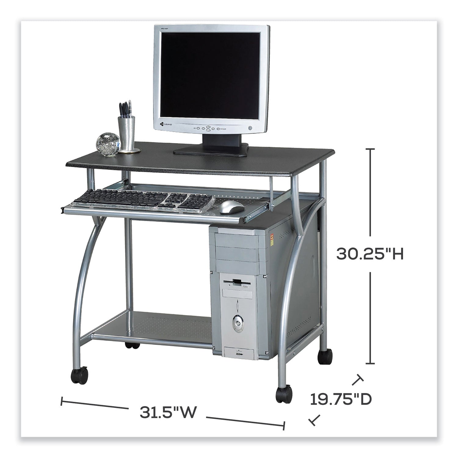 Safco® Eastwinds Series Argo PC Workstation, 31.5" x 19.75" x 30.25", Anthracite