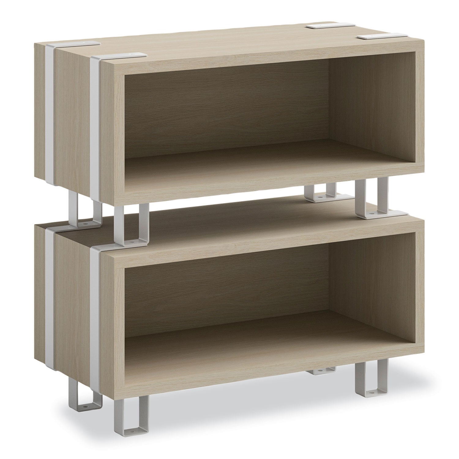 Safco® Ready Home Office Small Stackable Storage, 1-Shelf, 24w x 12d x 12.25h, Beige/White