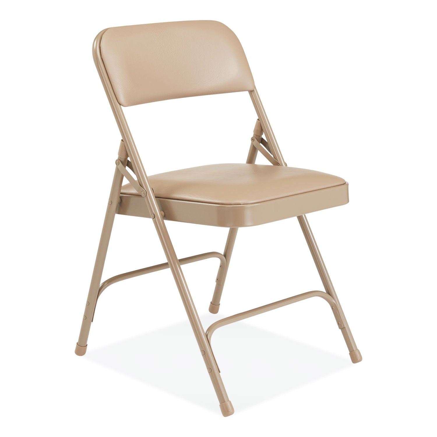 NPS® 1200 Series Premium Vinyl Dual-Hinge Folding Chair, Supports Up to 500 lb, 17.75" Seat Height, French Beige, 4/Carton