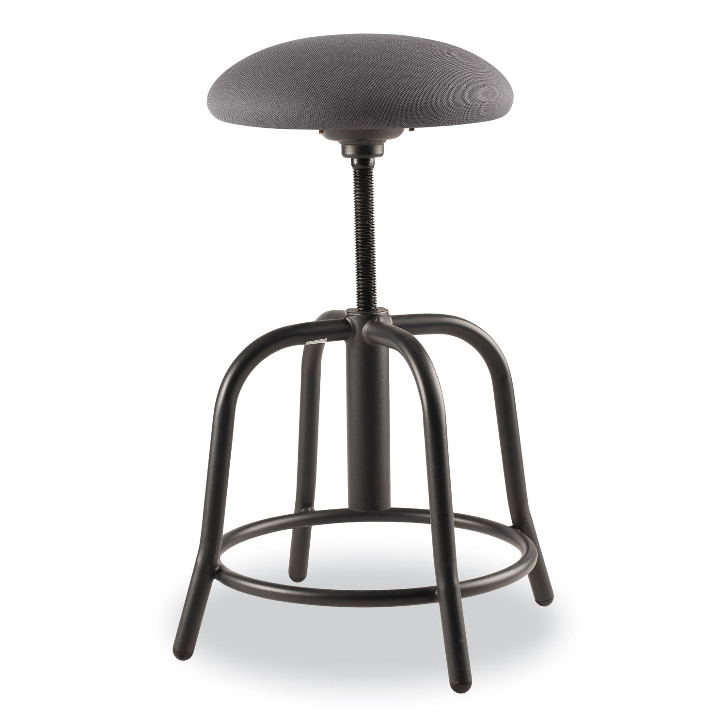 NPS® 6800 Series Height Adjustable Fabric Seat Stool, Supports Up to 300 lb, 18" to 25" Seat Height, Charcoal Seat/Black Base