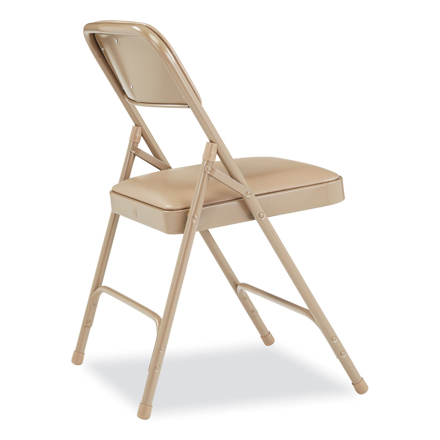 NPS® 1200 Series Premium Vinyl Dual-Hinge Folding Chair, Supports Up to 500 lb, 17.75" Seat Height, French Beige, 4/Carton