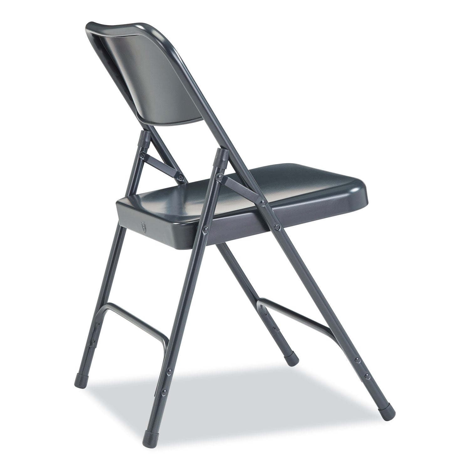 NPS® 200 Series Premium All-Steel Double Hinge Folding Chair, Supports Up to 500 lb, 17.25" Seat Height, Blue, 4/Carton