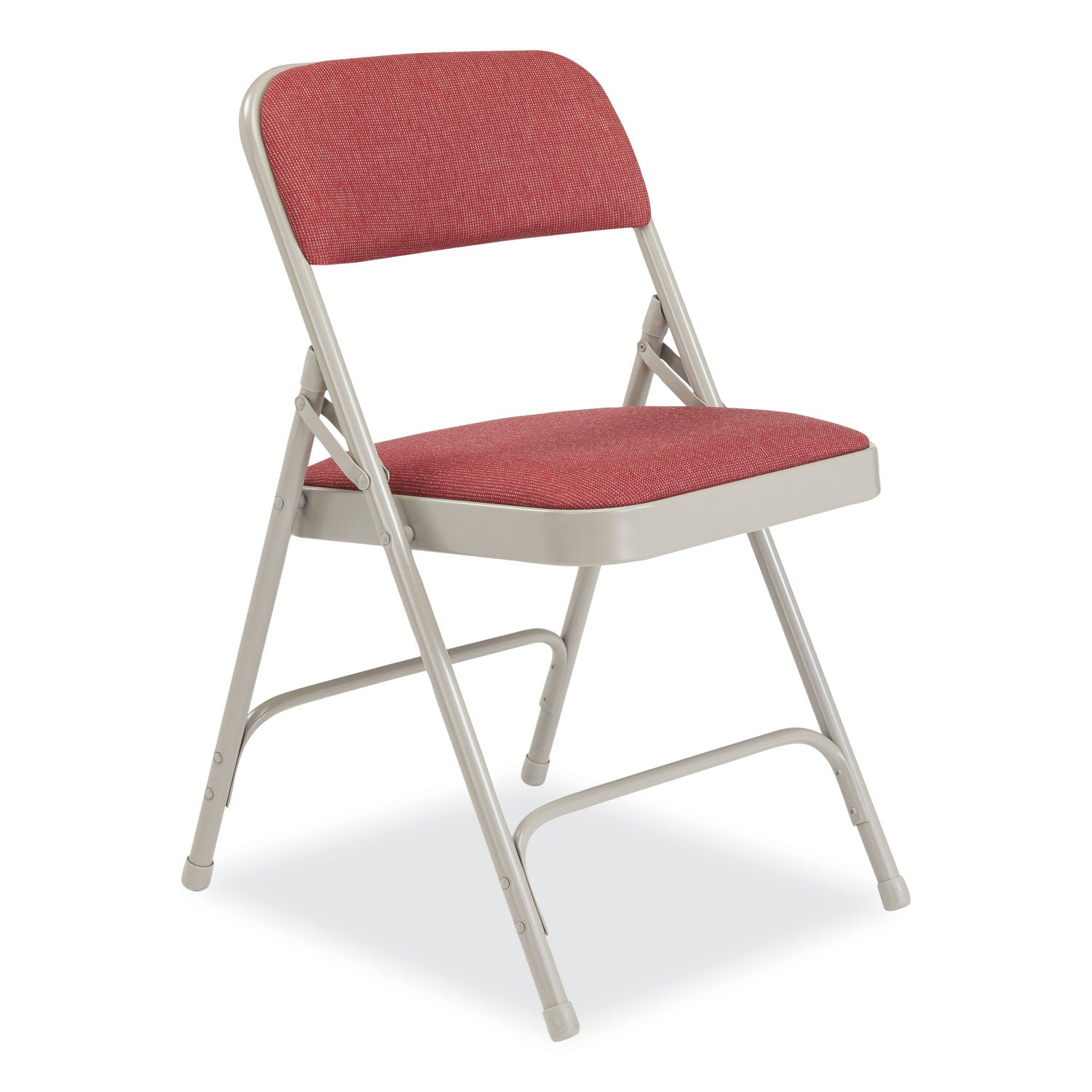 NPS® 2200 Series Fabric Dual-Hinge Premium Folding Chair, Supports Up to 500 lb, Cabernet Seat, Cabernet Back, Gray Base, 4/Carton