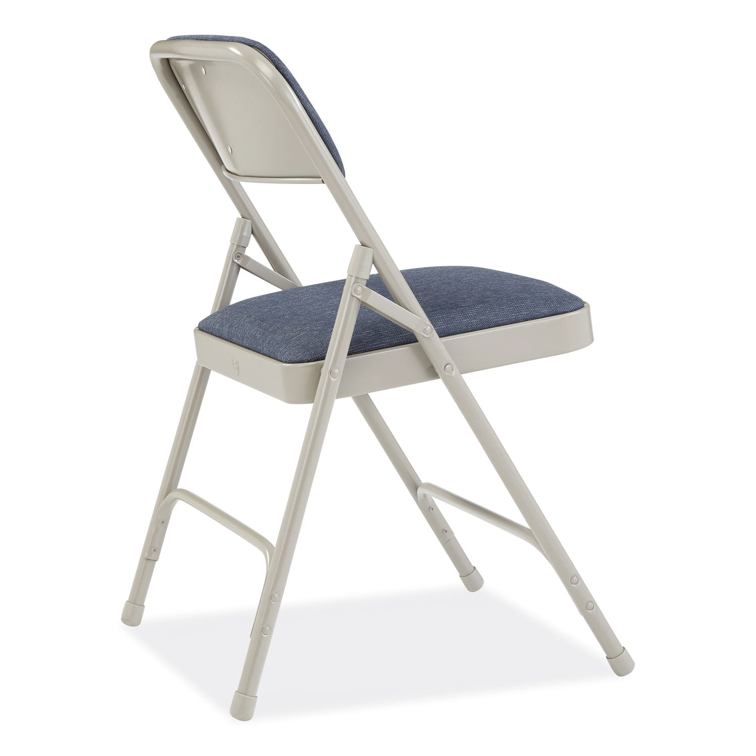 NPS® 2200 Series Fabric Dual-Hinge Premium Folding Chair, Supports Up to 500 lb, Blue Seat, Blue Back, Gray Base, 4/Carton