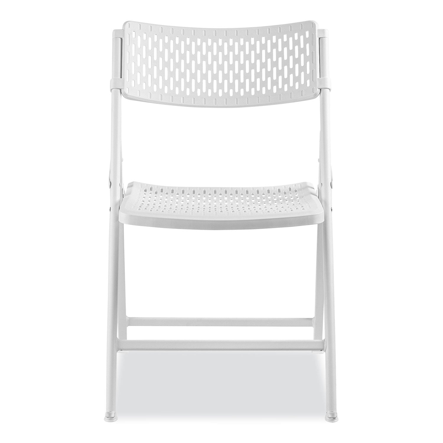 NPS® AirFlex Series Premium Poly Folding Chair, Supports Up to 1,000 lb, 17.25" Seat Height, White Seat/Back/Base, 4/Carton