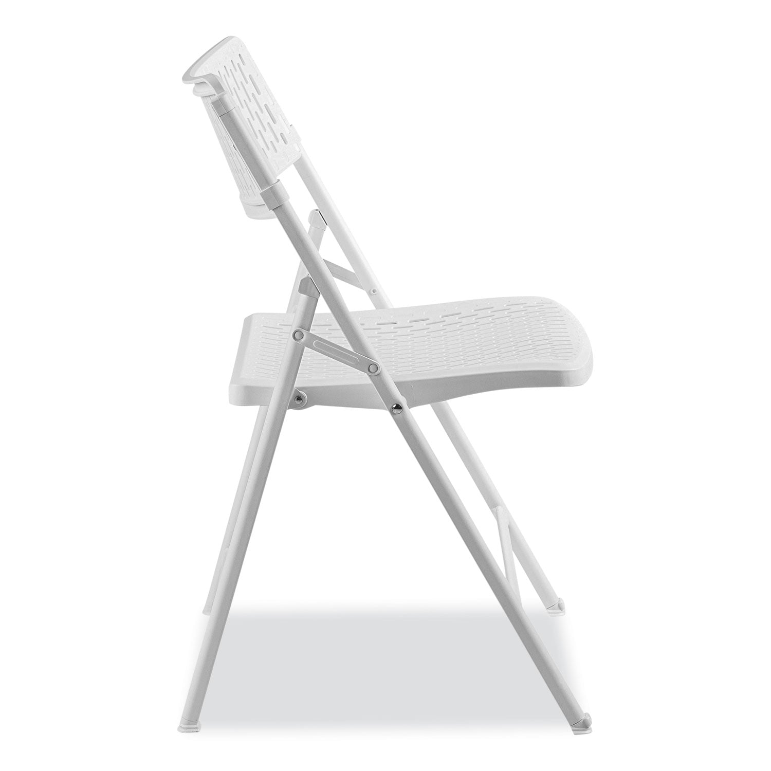 NPS® AirFlex Series Premium Poly Folding Chair, Supports Up to 1,000 lb, 17.25" Seat Height, White Seat/Back/Base, 4/Carton