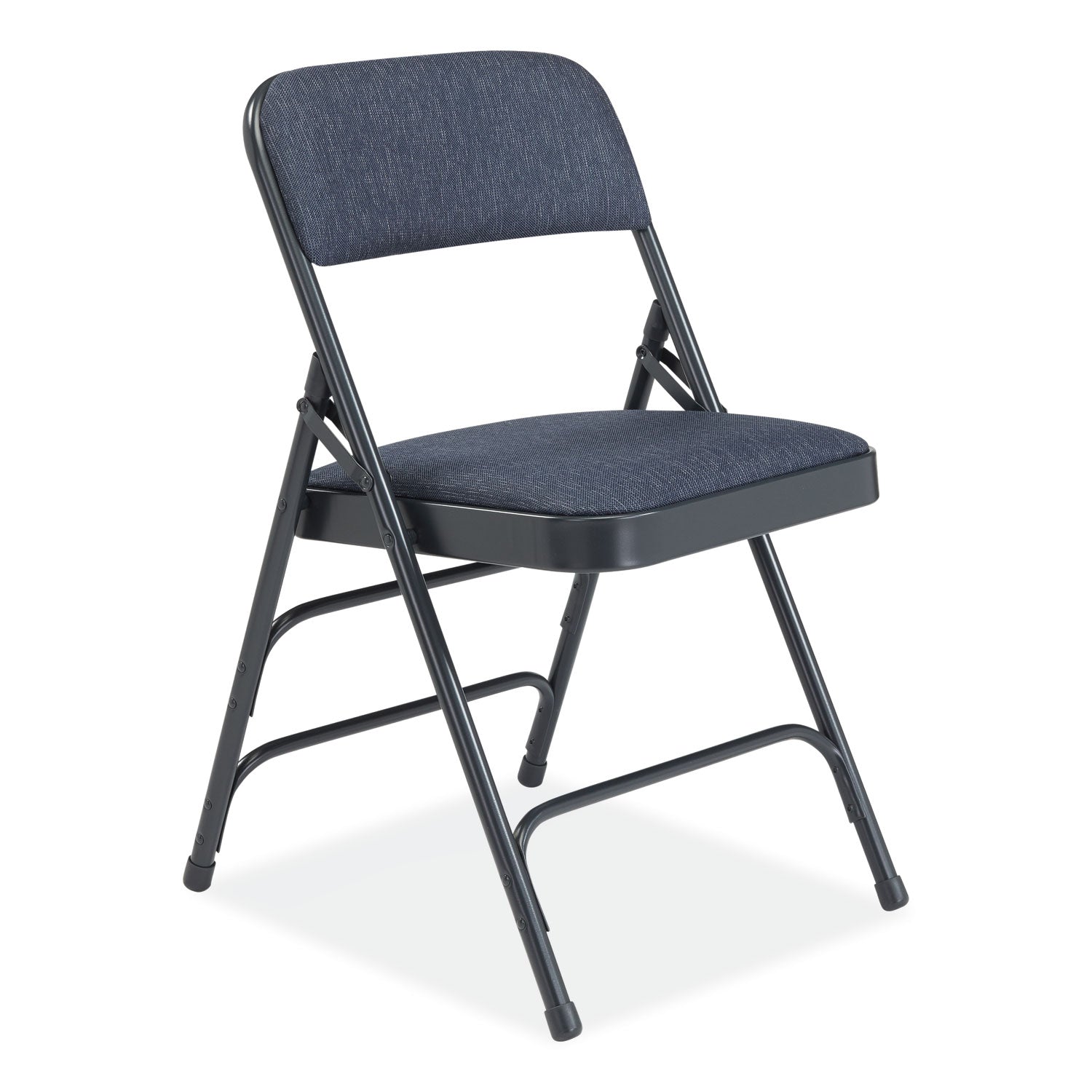 NPS® 2300 Series Deluxe Fabric Upholstered Triple Brace Folding Chair, Supports Up to 500 lb, Imperial Blue, 4/Carton