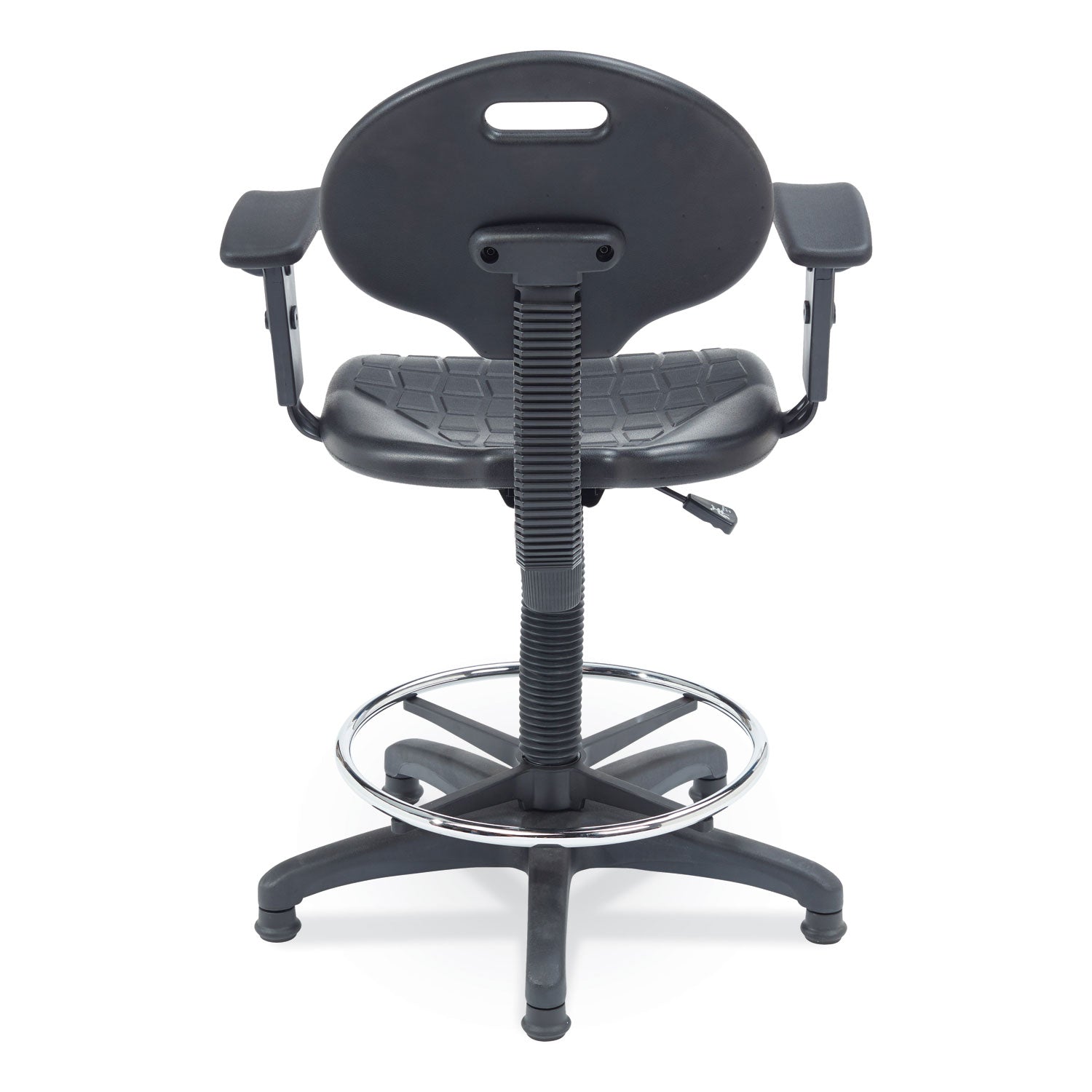 6700 Series Polyurethane Adj Height Task Chair w/Arms, Supports Up to 300 lb, 22" to 32" Seat Height, Black Seat, Black Base NPS® Flipcost