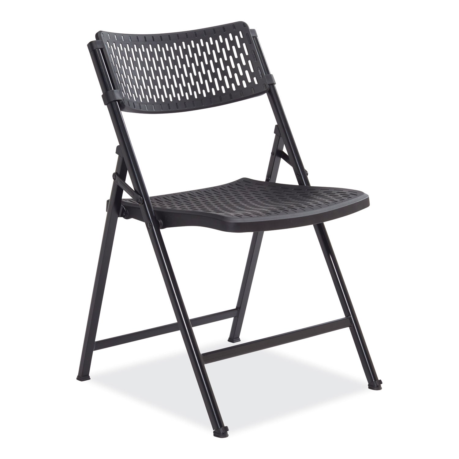 NPS® AirFlex Series Premium Poly Folding Chair, Supports  Up to 1,000 lb, 17.25" Seat Height, Black, 4/Carton