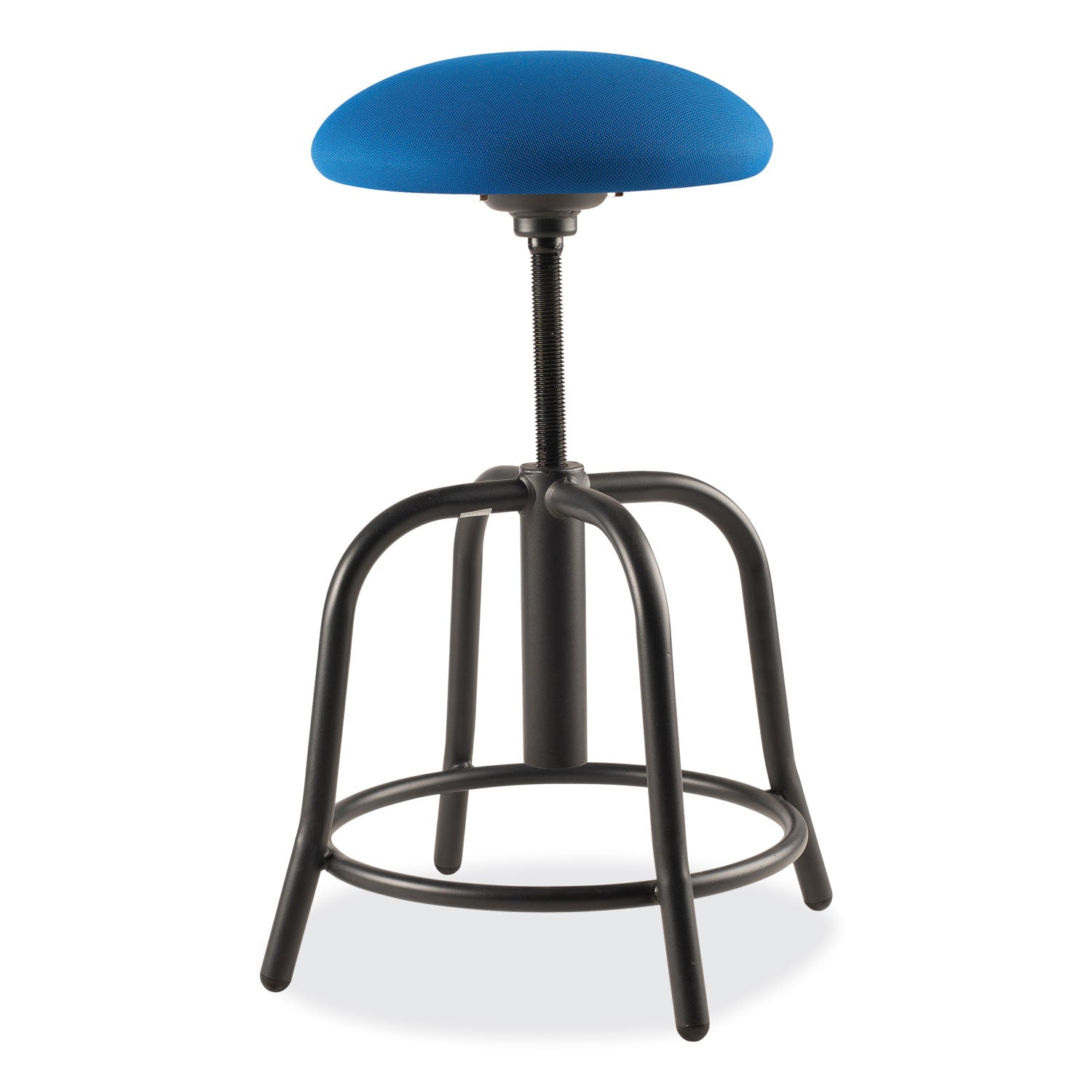 NPS® 6800 Series Height Adjustable Fabric Padded Seat Stool, Support 300 lb, 18" to 25" Seat Height, Cobalt Blue Seat/Black Base