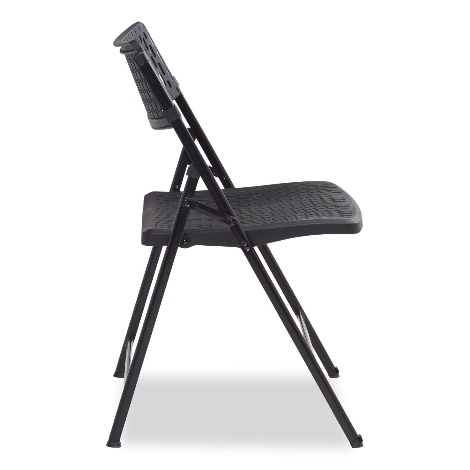 NPS® AirFlex Series Premium Poly Folding Chair, Supports  Up to 1,000 lb, 17.25" Seat Height, Black, 4/Carton