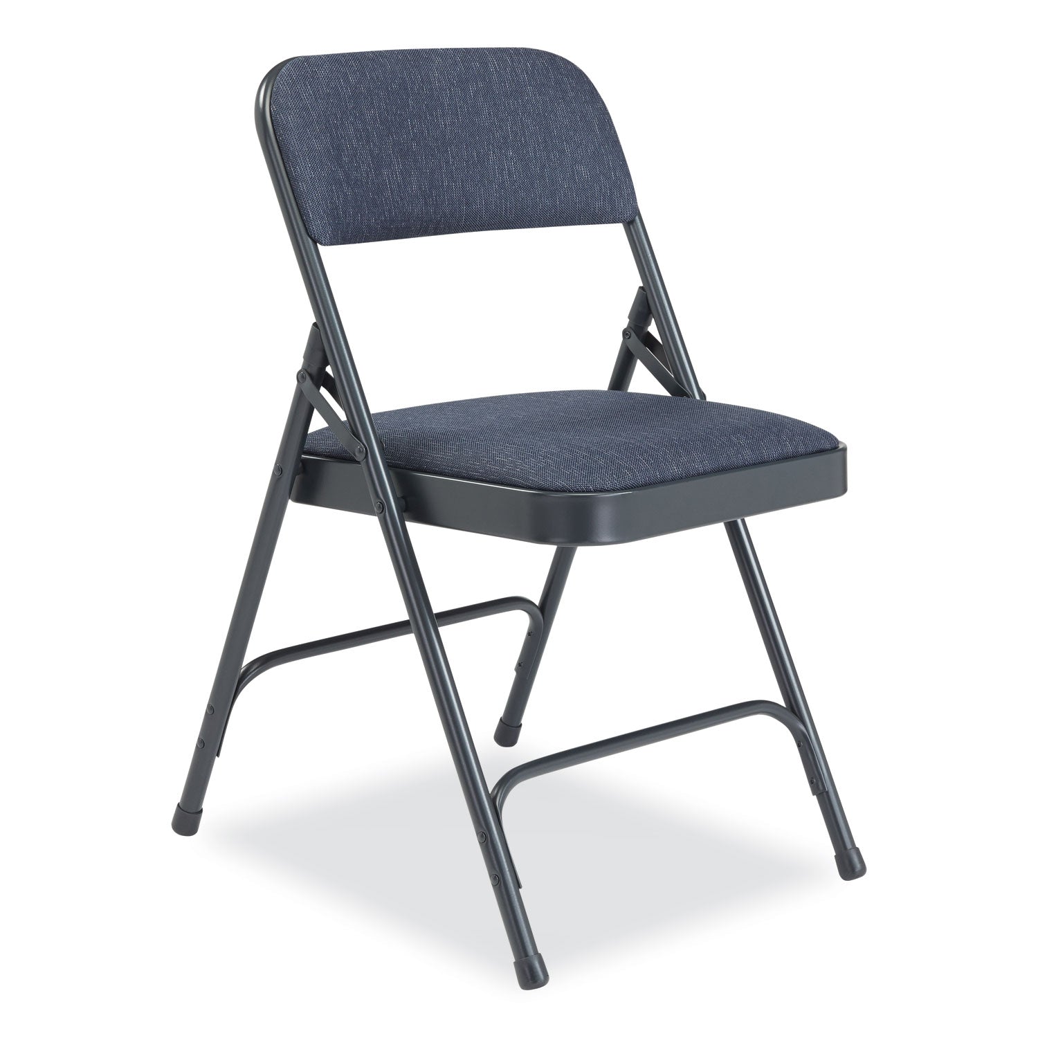 NPS® 2200 Series Fabric Dual-Hinge Folding Chair, Supports 500 lb, Royal Blue Sea, Royal Blue Back, Charcoal-Blue Base, 4/Carton