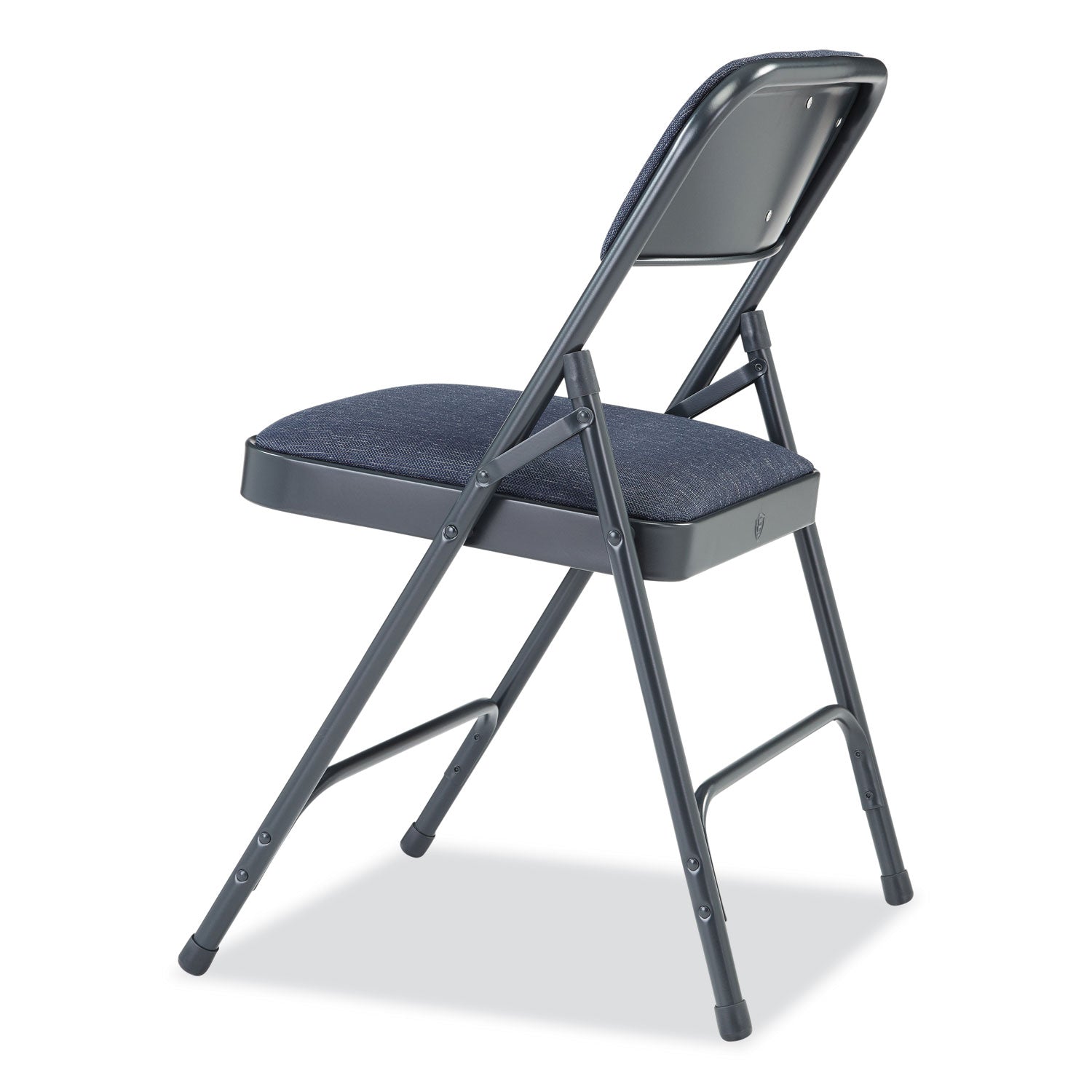 NPS® 2200 Series Fabric Dual-Hinge Folding Chair, Supports 500 lb, Royal Blue Sea, Royal Blue Back, Charcoal-Blue Base, 4/Carton