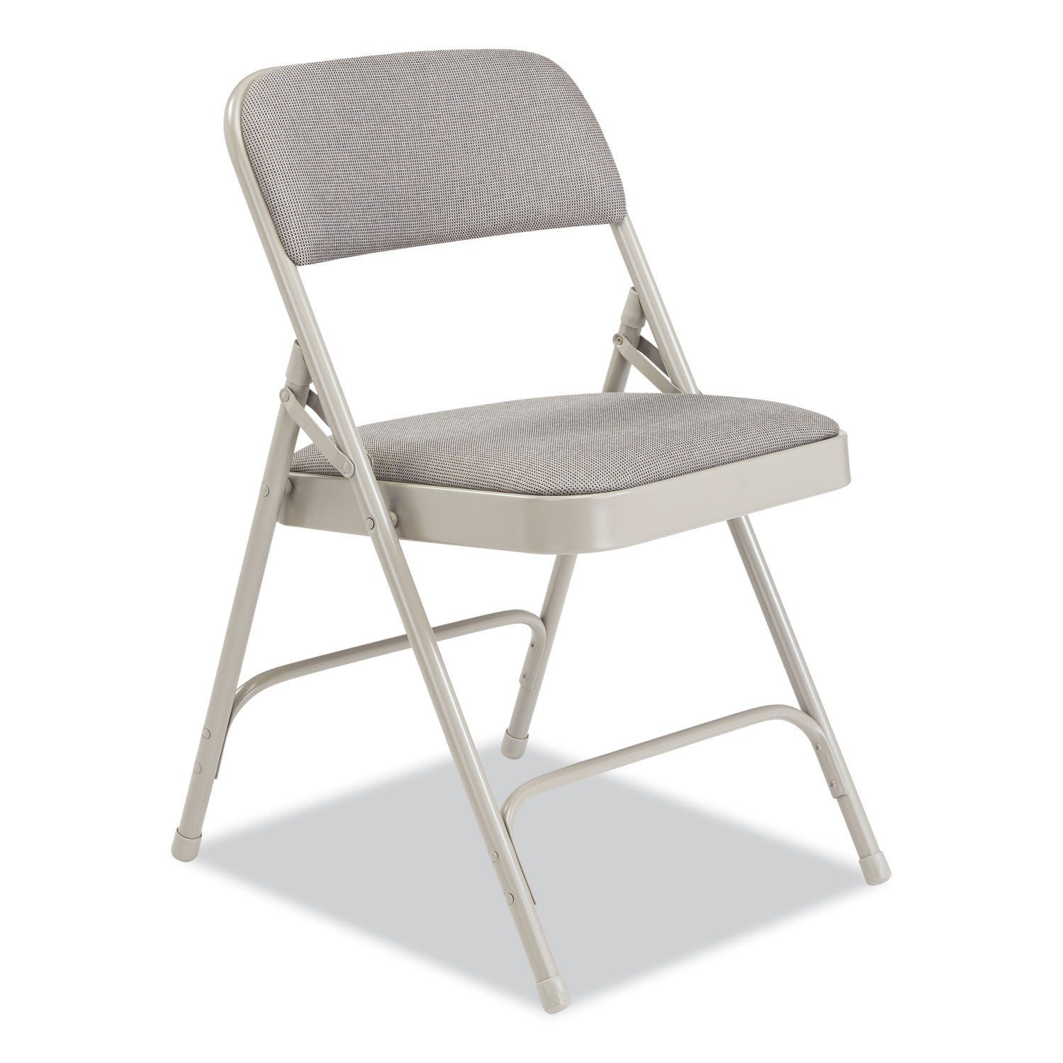 NPS® 2200 Series Fabric Dual-Hinge Premium Folding Chair, Supports 500 lb, Greystone Seat, Greystone Back, Gray Base, 4/Carton