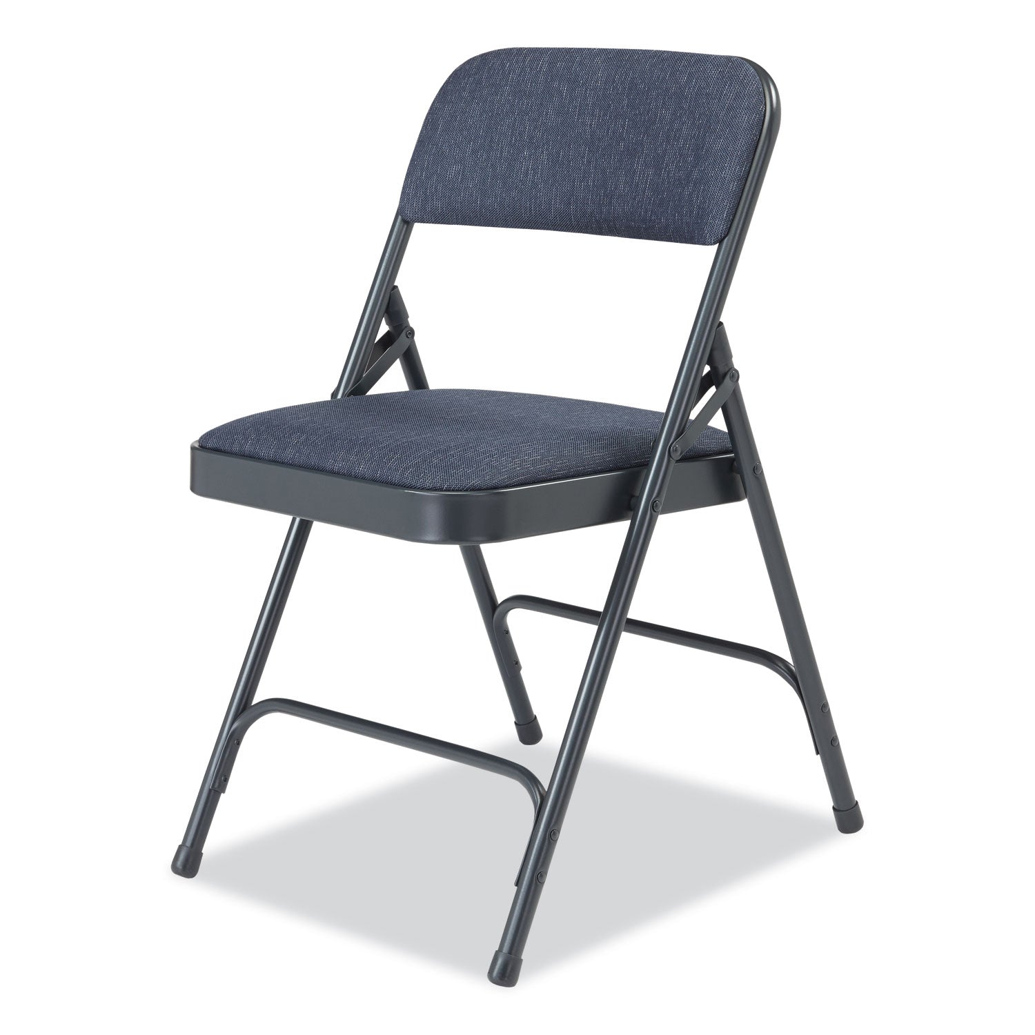 NPS® 2200 Series Fabric Dual-Hinge Folding Chair, Supports 500 lb, Royal Blue Sea, Royal Blue Back, Charcoal-Blue Base, 4/Carton