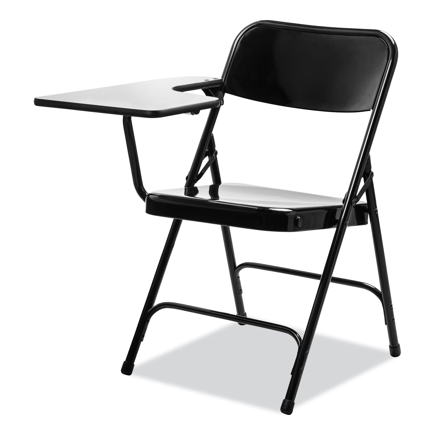 NPS® 5200 Series Right-Side Tablet-Arm Folding Chair, Supports 480 lb, 17.25" Seat Height, Black, 2/Carton