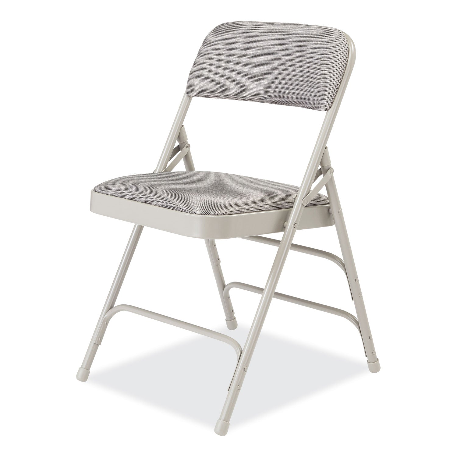 NPS® 2300 Series Fabric Triple Brace Double Hinge Premium Folding Chair, Supports Up to 500 lb, Greystone, 4/Carton