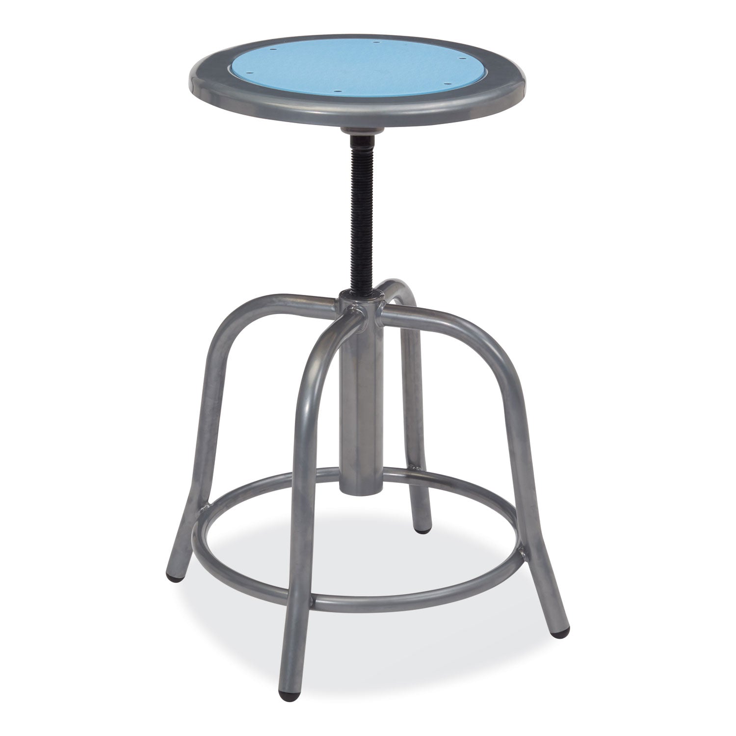 6800 Series Height Adjustable Metal Seat Stool, Supports Up to 300 lb, 18" to 24" Seat Height, Blueberry Seat, Gray Base NPS® Flipcost