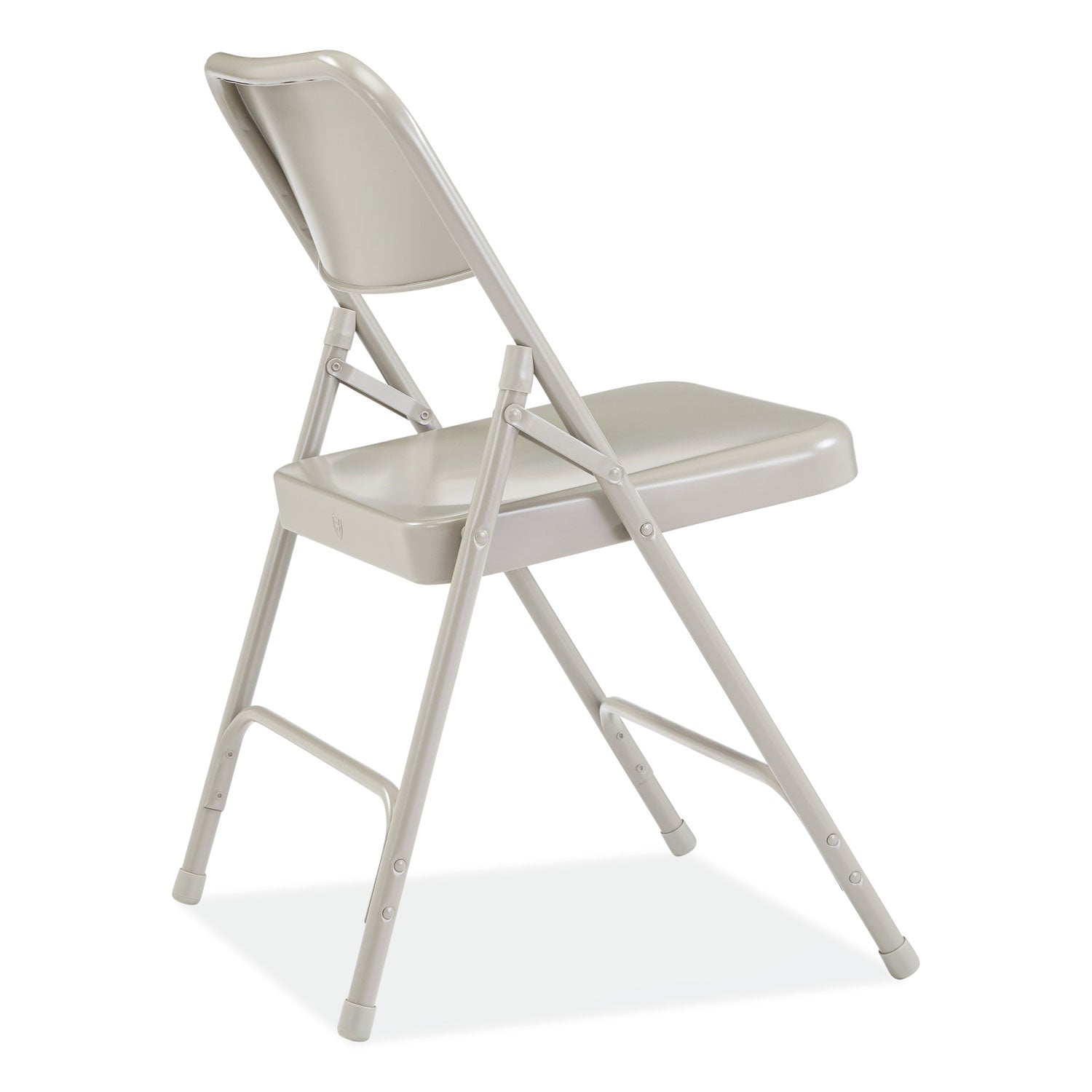 NPS® 200 Series Premium All-Steel Double Hinge Folding Chair, Supports Up to 500 lb, 17.25" Seat Height, Gray, 4/Carton