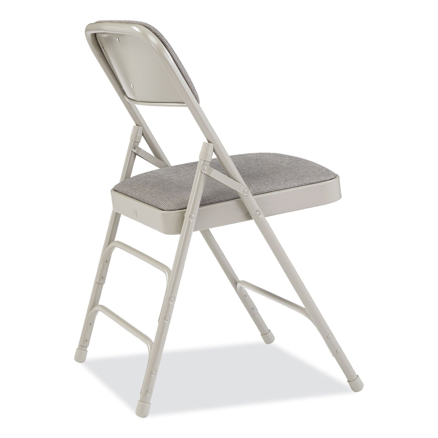 NPS® 2300 Series Fabric Triple Brace Double Hinge Premium Folding Chair, Supports Up to 500 lb, Greystone, 4/Carton