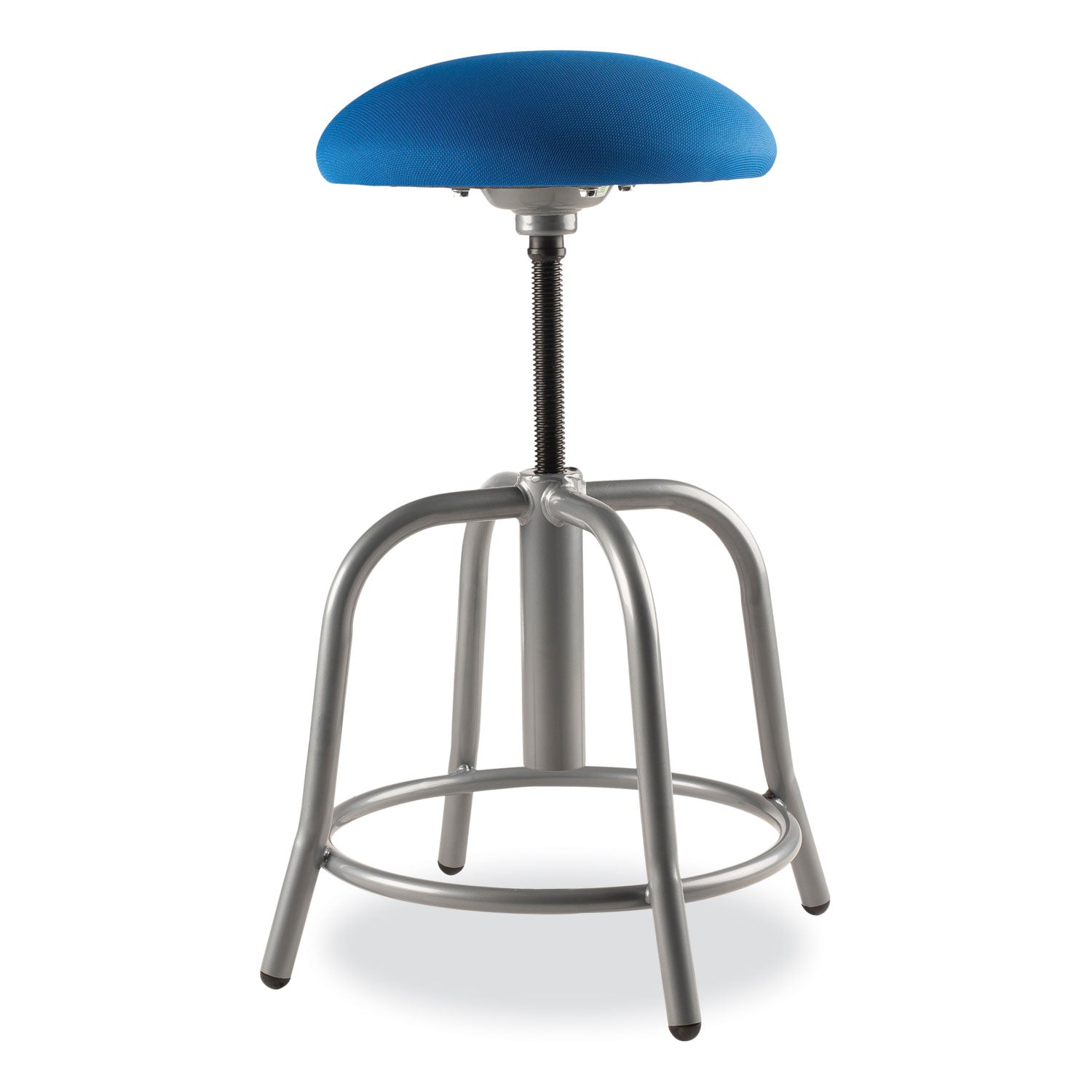 NPS® 6800 Series Height Adjustable Fabric Padded Seat Stool, Supports 300 lb, 18" to 25" Seat Height, Cobalt Blue Seat/Gray Base