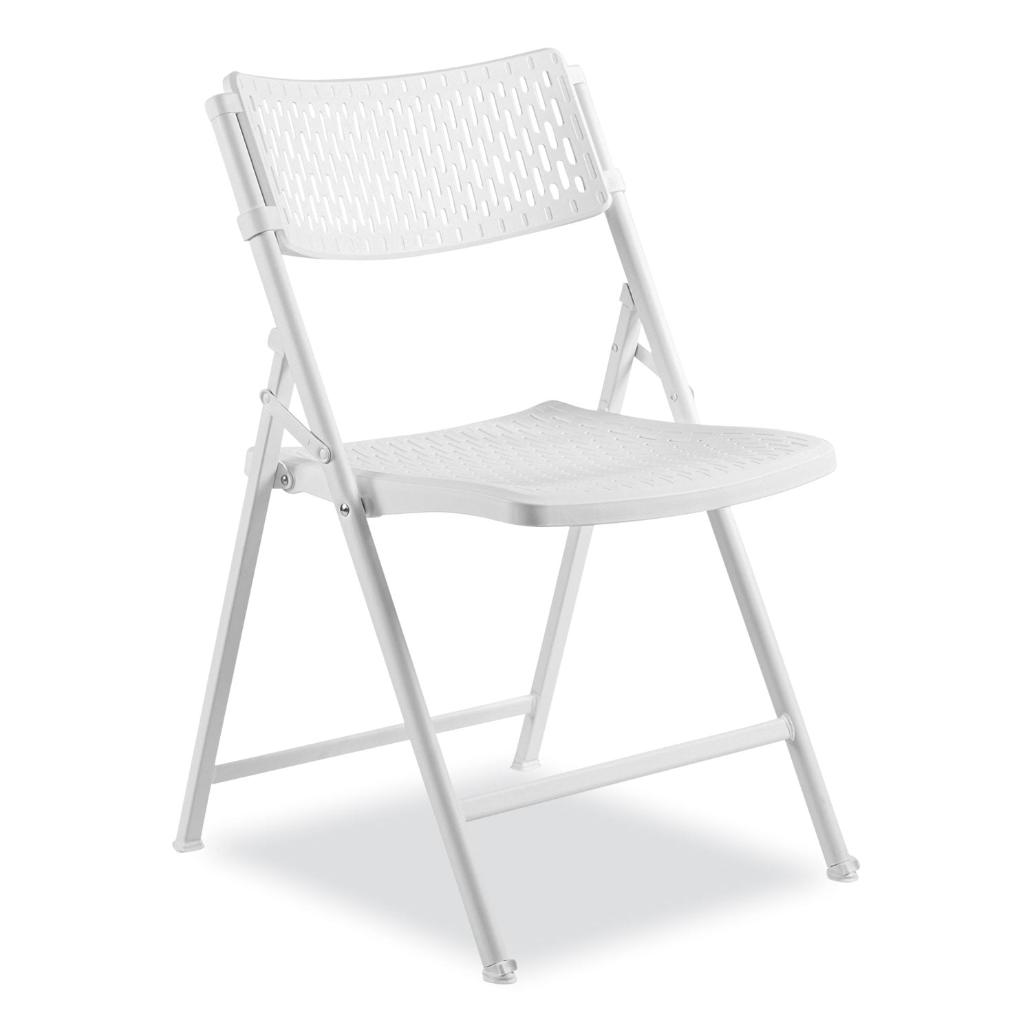 NPS® AirFlex Series Premium Poly Folding Chair, Supports Up to 1,000 lb, 17.25" Seat Height, White Seat/Back/Base, 4/Carton