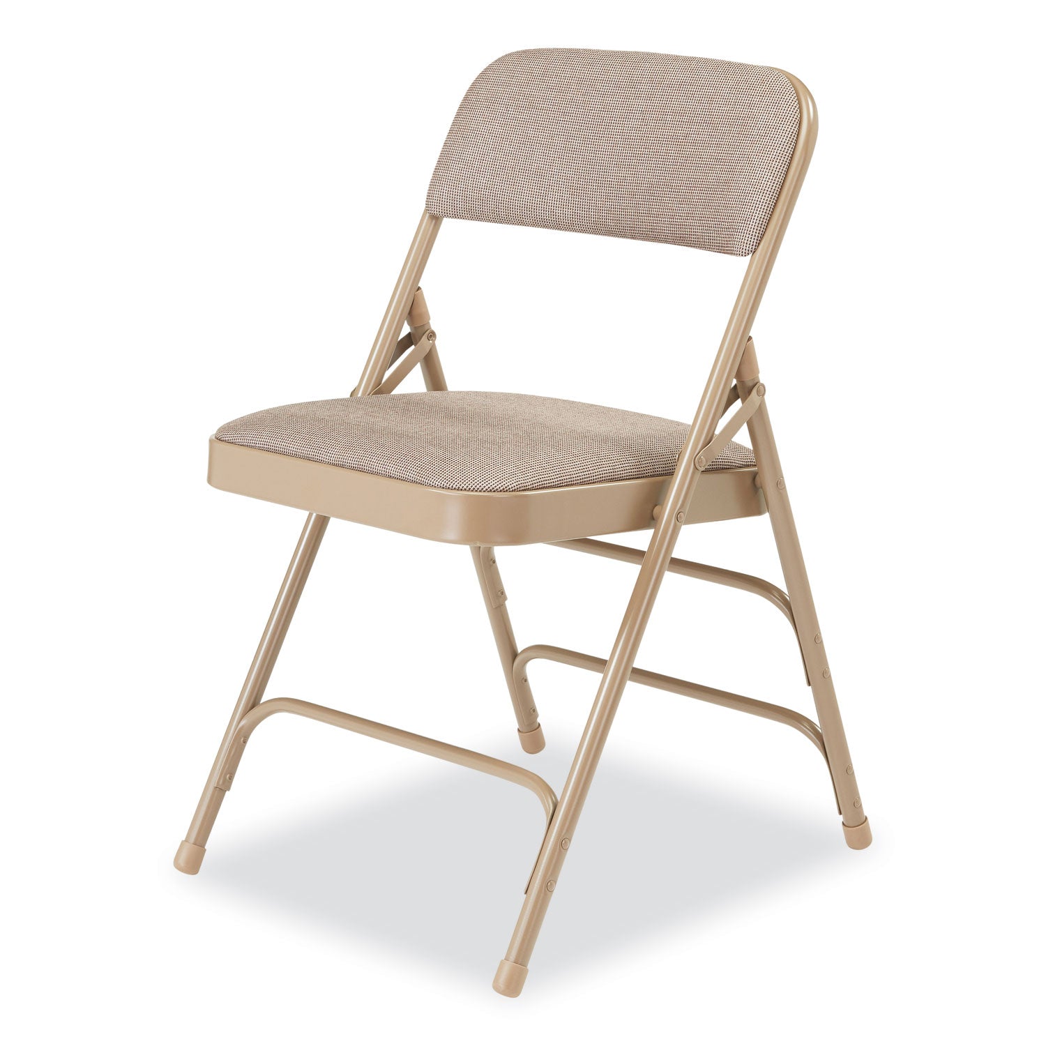 NPS® 2300 Series Fabric Triple Brace Double Hinge Premium Folding Chair, Supports Up to 500 lb, Cafe Beige, 4/Carton