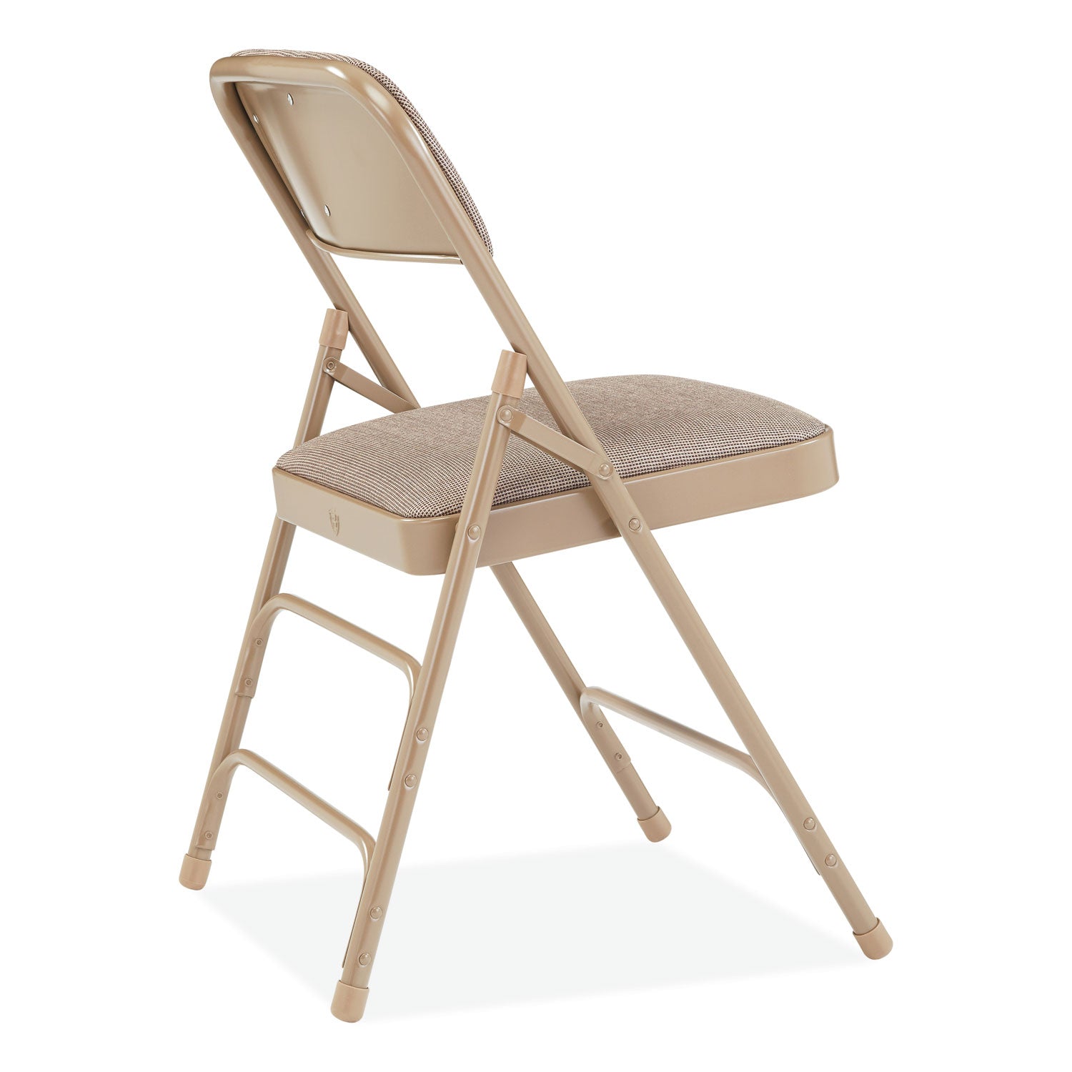 NPS® 2300 Series Fabric Triple Brace Double Hinge Premium Folding Chair, Supports Up to 500 lb, Cafe Beige, 4/Carton