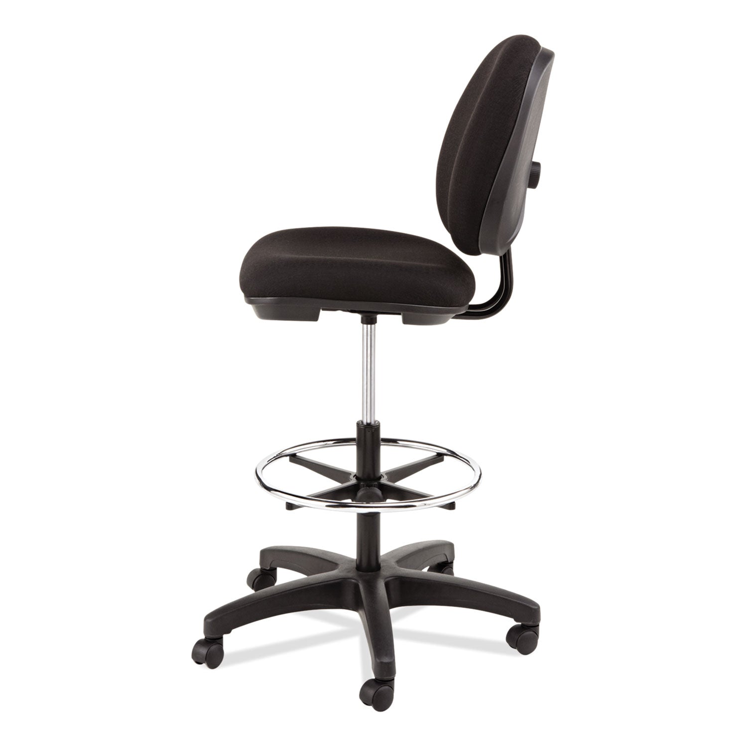 Alera® Alera Interval Series Swivel Task Stool, Supports Up to 275 lb, 23.93" to 34.53" Seat Height, Black Fabric