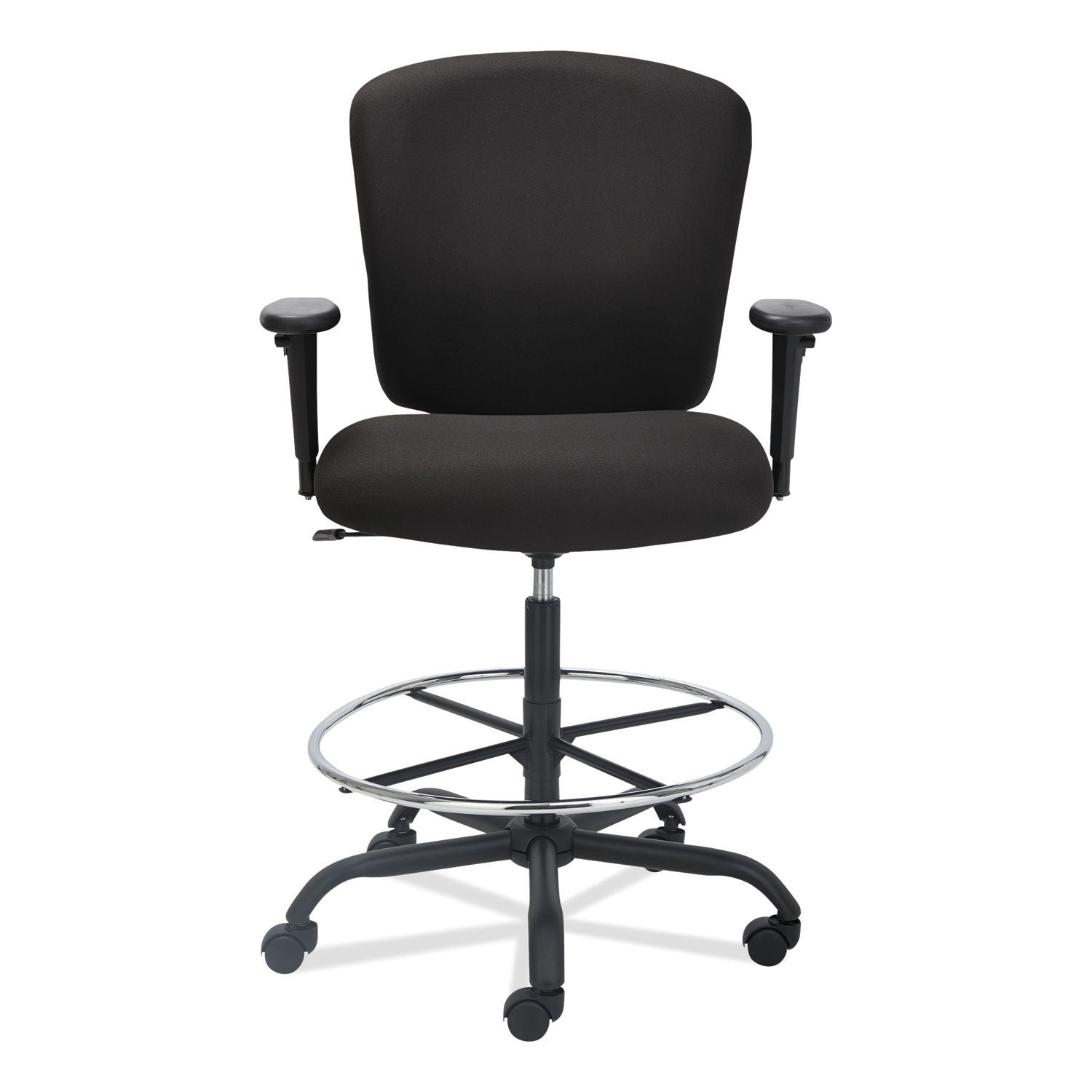 Alera® Alera Mota Series Big and Tall Stool, Supports Up to 450 lb, 28.74" to 32.67" Seat Height, Black